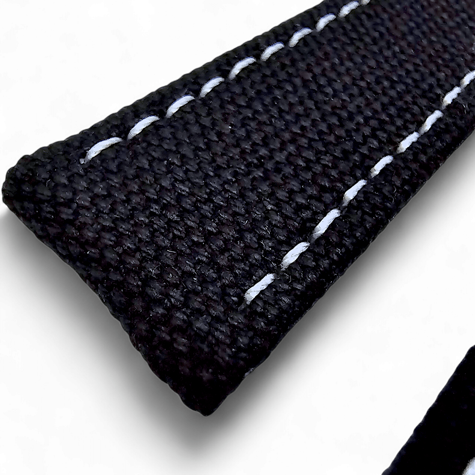 Thick Canvas Watch Strap Band Distressed Black 20mm 22mm - Wrist Envy