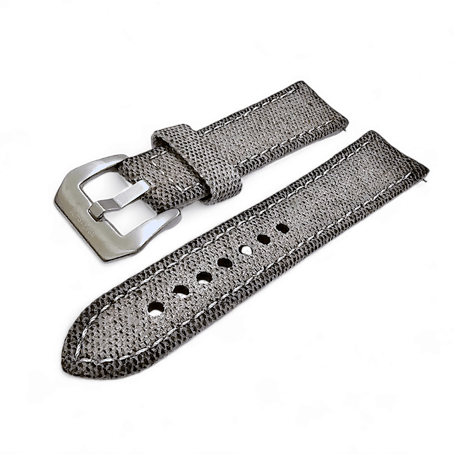 Thick Canvas Watch Strap Band Distressed Grey 20mm 22mm - Wrist Envy