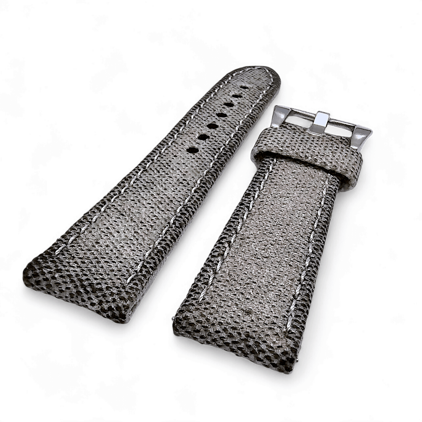 Thick Canvas Watch Strap Band Distressed Grey 20mm 22mm - Wrist Envy