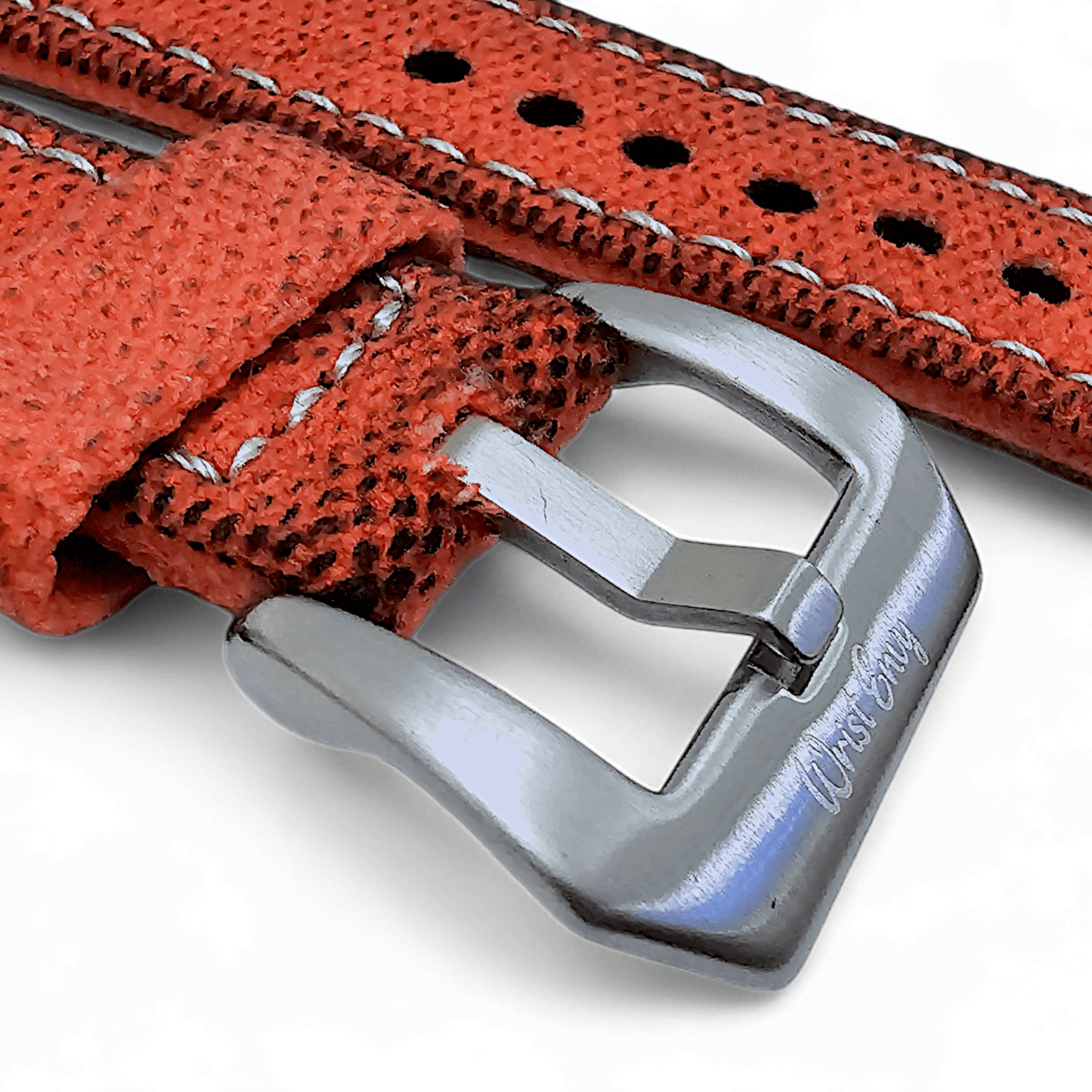 Thick Canvas Watch Strap Distressed Orange 20mm 22mm - Wrist Envy