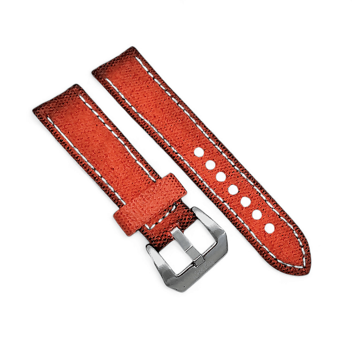 Thick Canvas Watch Strap Distressed Orange 20mm 22mm - Wrist Envy