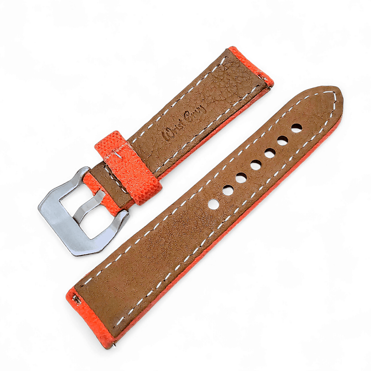 Thick Canvas Watch Strap Distressed Orange 20mm 22mm - Wrist Envy