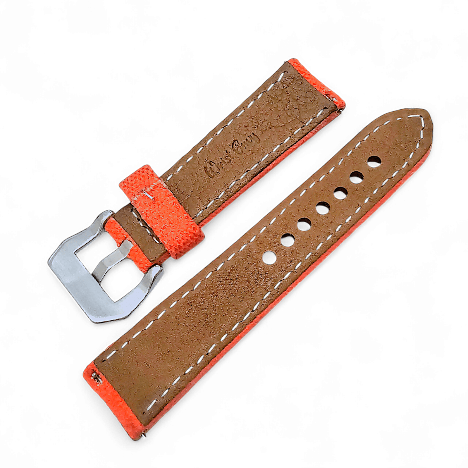 Thick Canvas Watch Strap Distressed Orange 20mm 22mm - Wrist Envy