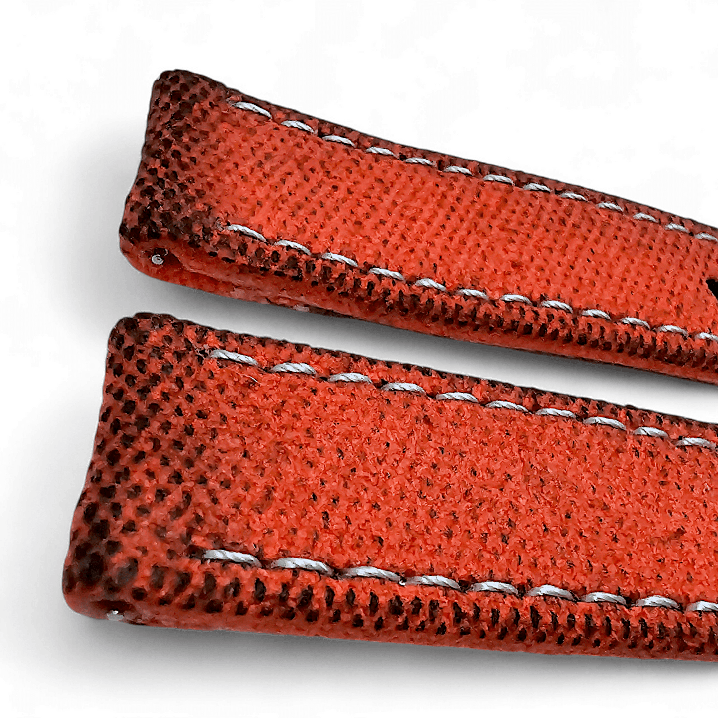 Thick Canvas Watch Strap Distressed Orange 20mm 22mm - Wrist Envy