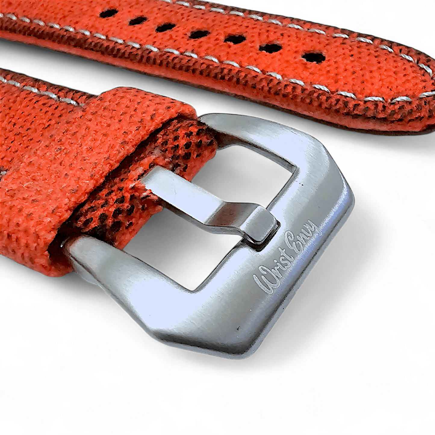 Thick Canvas Watch Strap Distressed Orange 20mm 22mm - Wrist Envy