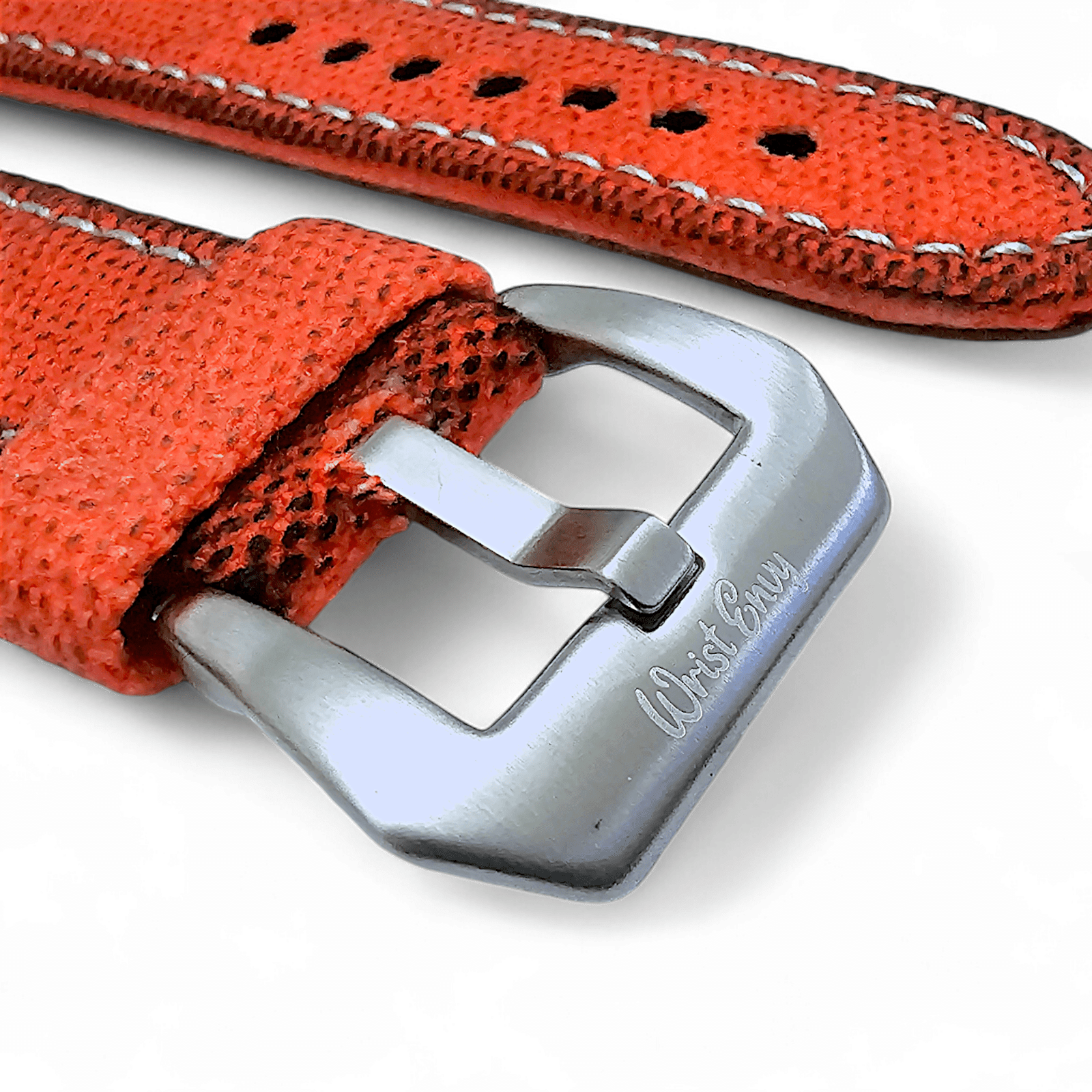 Thick Canvas Watch Strap Distressed Orange 20mm 22mm - Wrist Envy