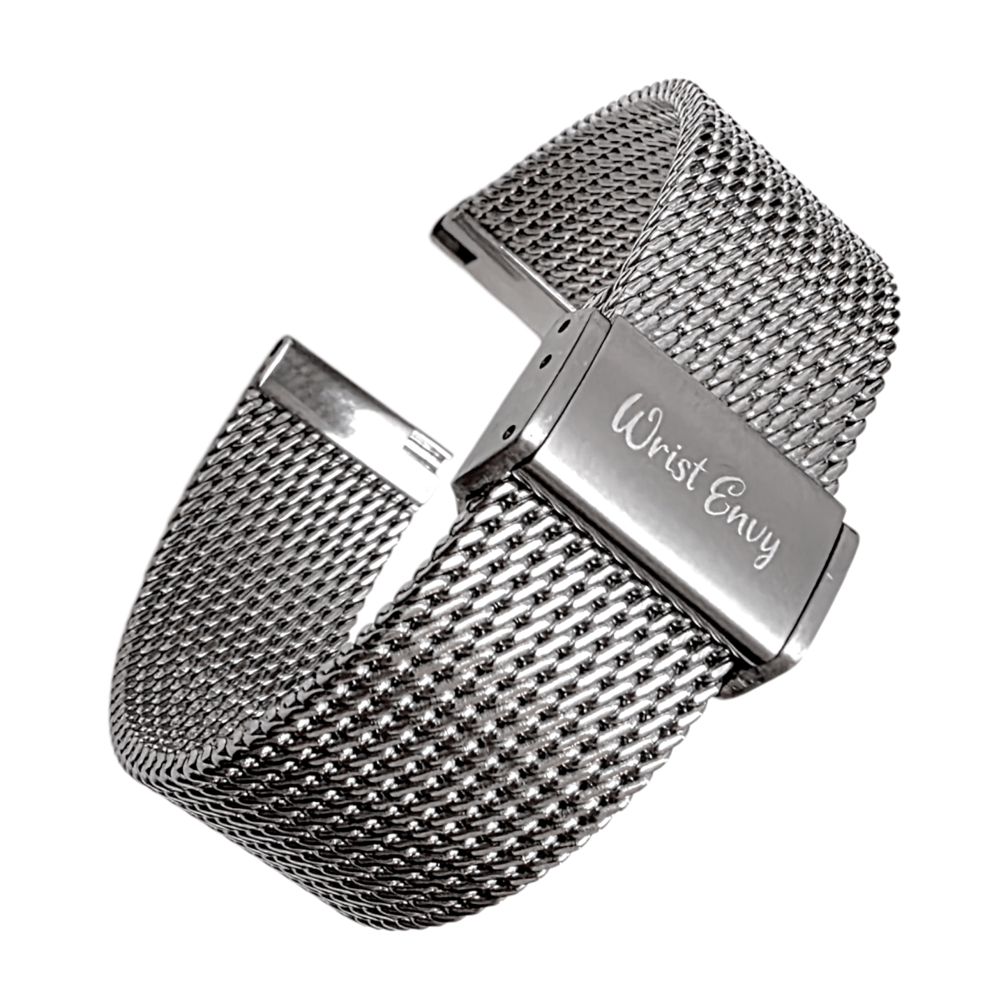 Tight Weave Mesh Watch Bracelet 316L Stainless Steel 20mm 22mm - Wrist Envy