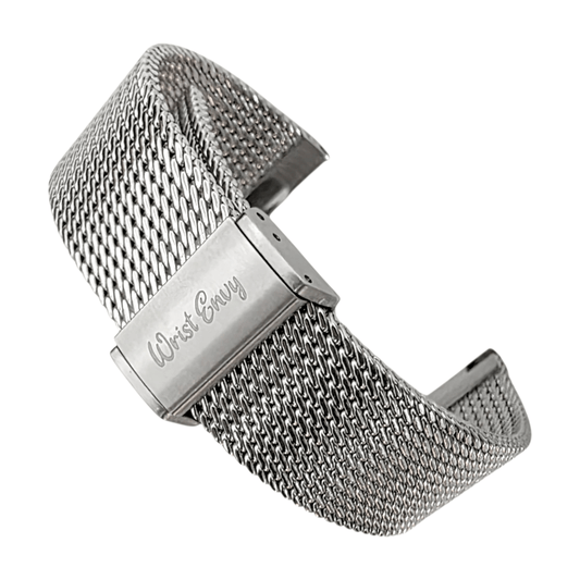 Tight Weave Mesh Watch Bracelet 316L Stainless Steel 20mm 22mm - Wrist Envy