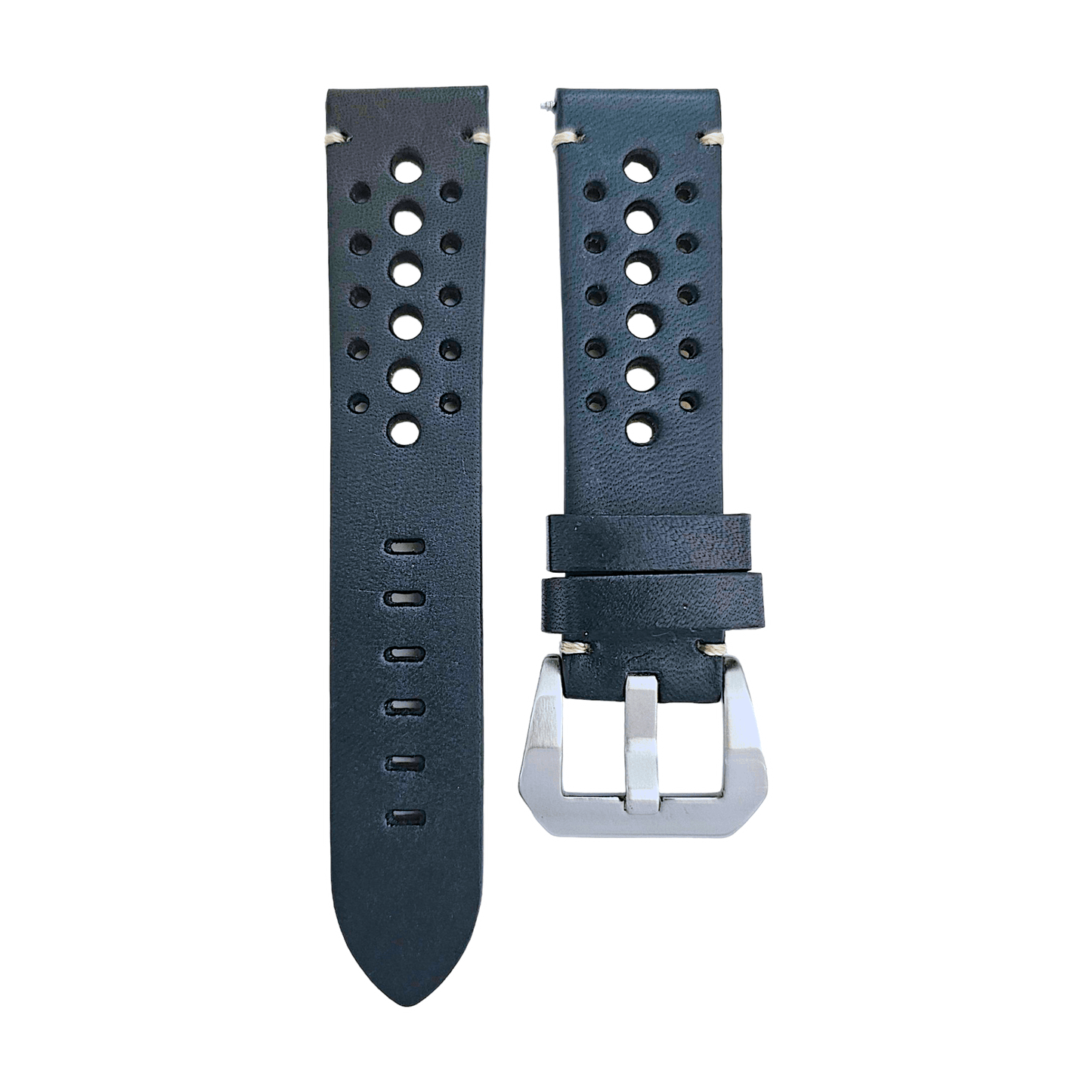 Top Grain Leather Rally Watch Strap 20mm 22mm 24mm - Wrist Envy