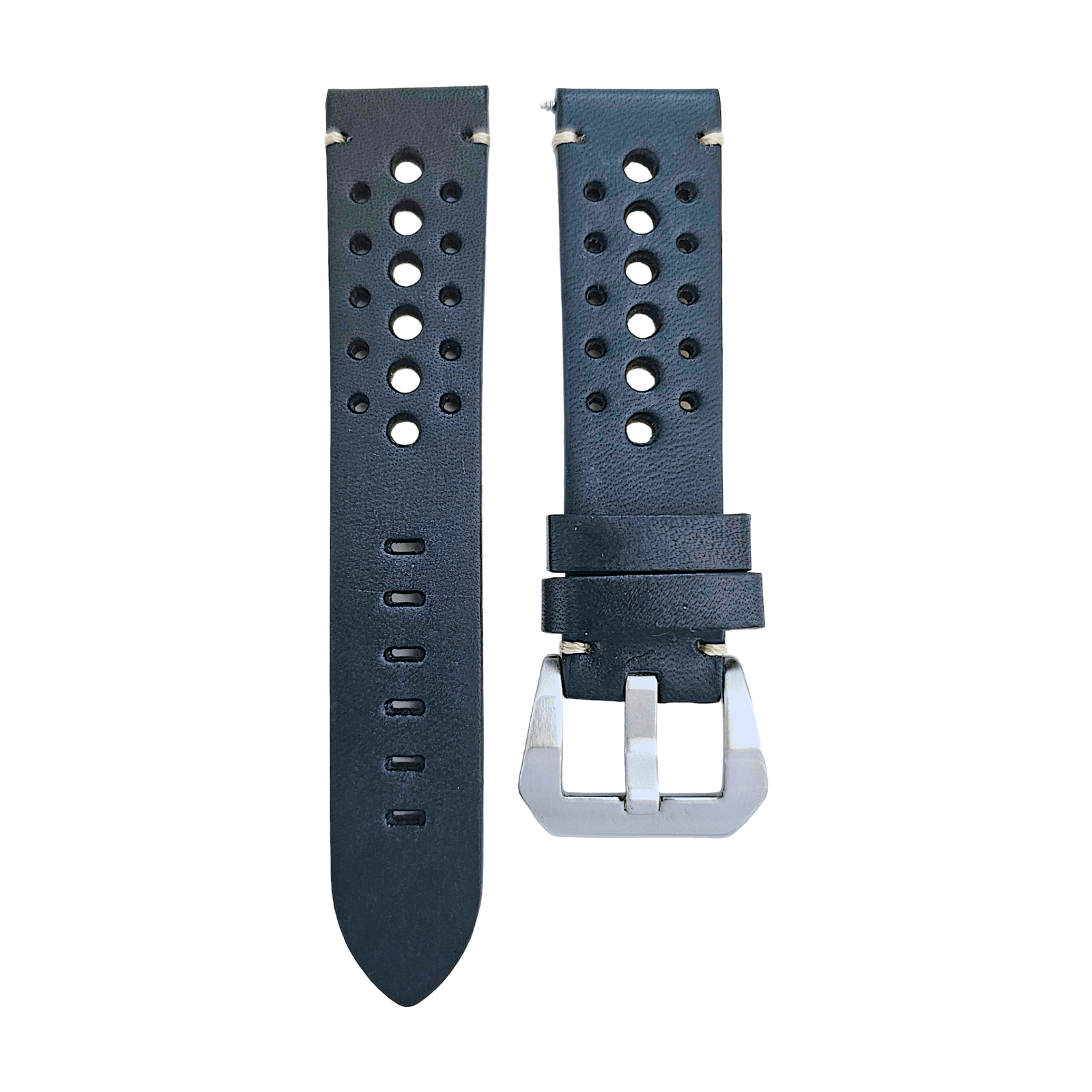 Top Grain Leather Rally Watch Strap 20mm 22mm 24mm - Wrist Envy