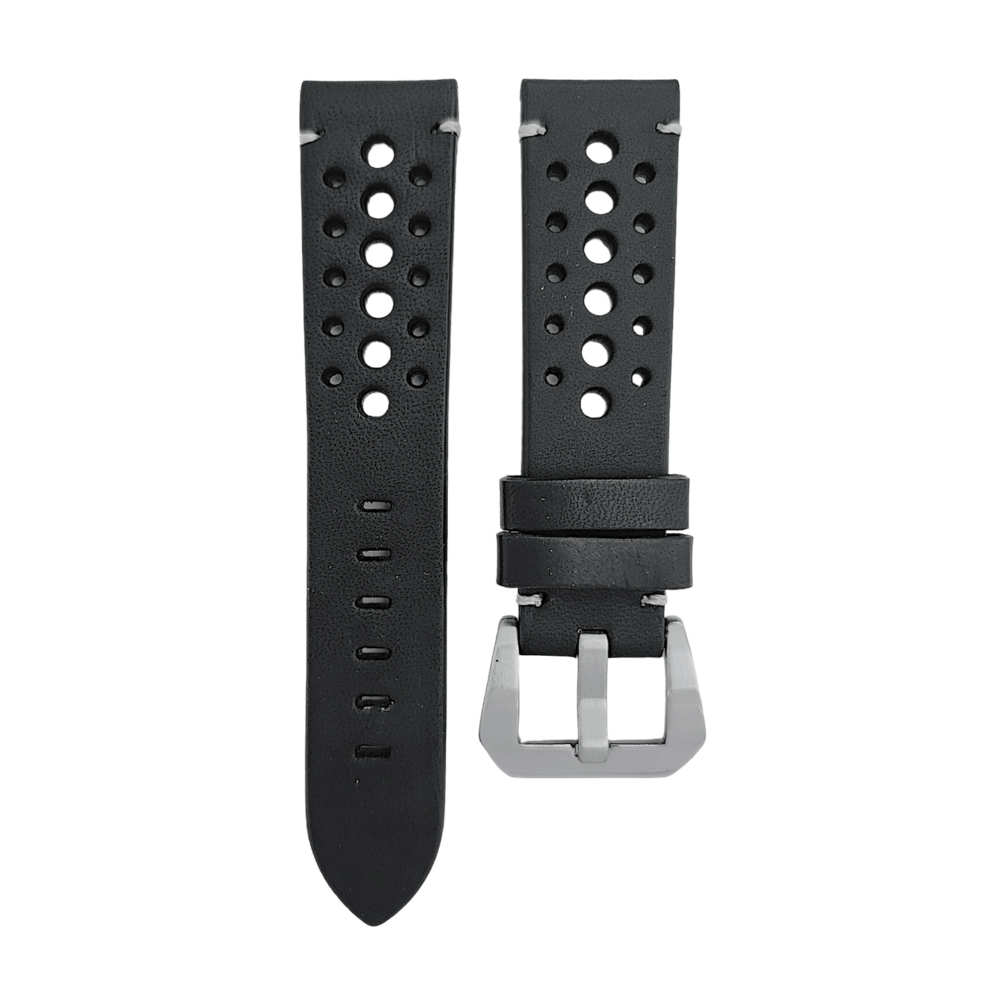 Top Grain Leather Rally Watch Strap 20mm 22mm 24mm - Wrist Envy