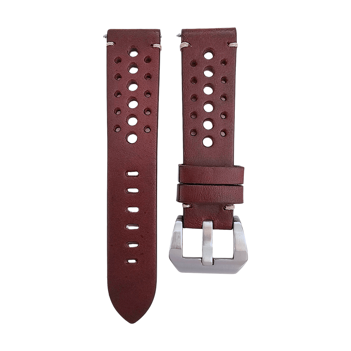 Top Grain Leather Rally Watch Strap 20mm 22mm 24mm - Wrist Envy