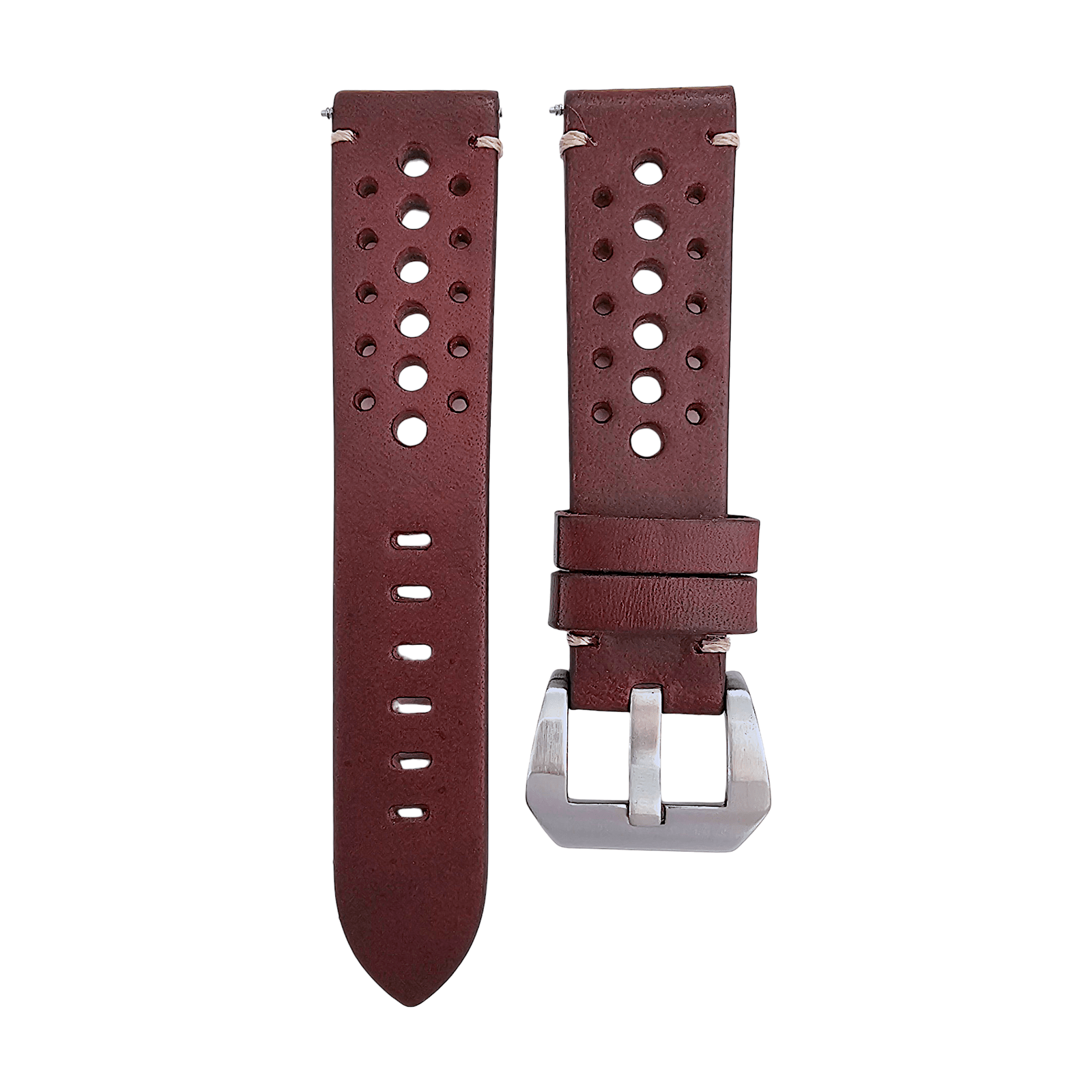 Top Grain Leather Rally Watch Strap 20mm 22mm 24mm - Wrist Envy