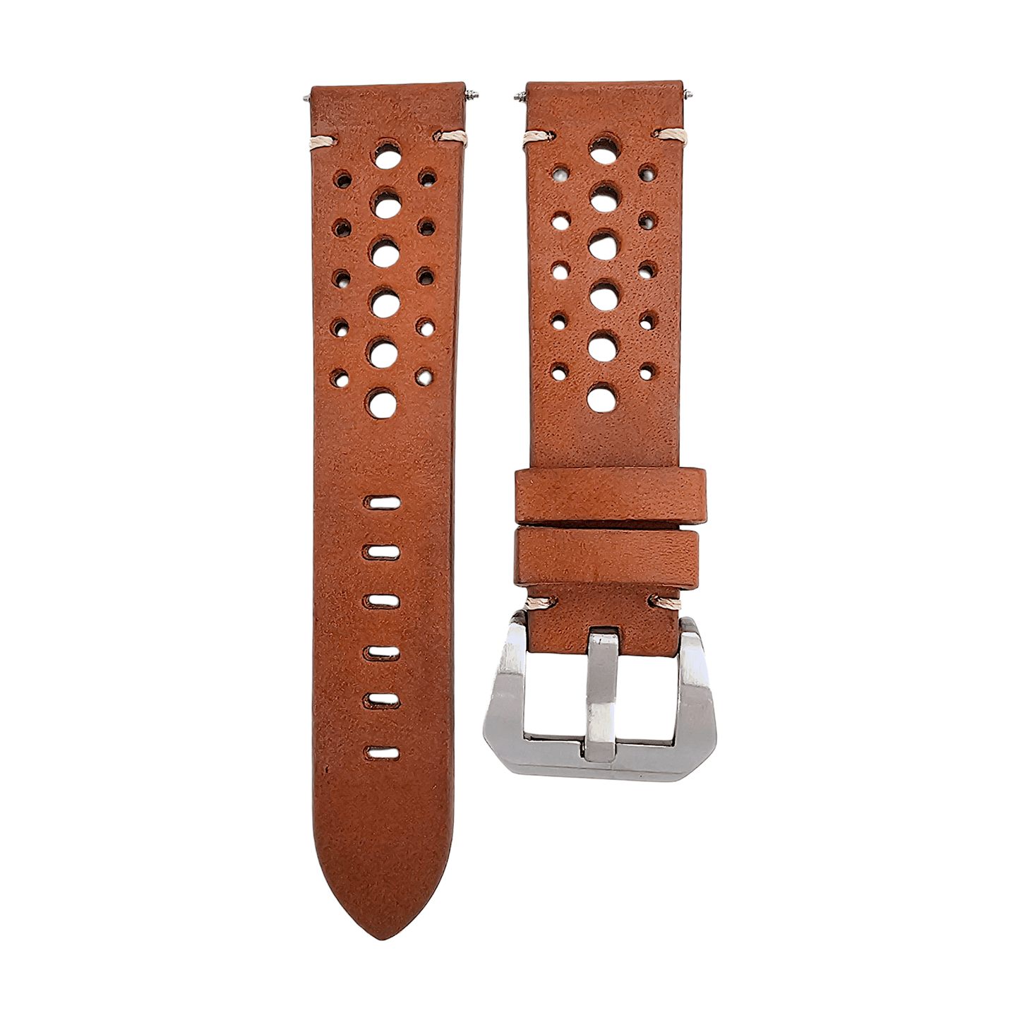 Top Grain Leather Rally Watch Strap 20mm 22mm 24mm - Wrist Envy