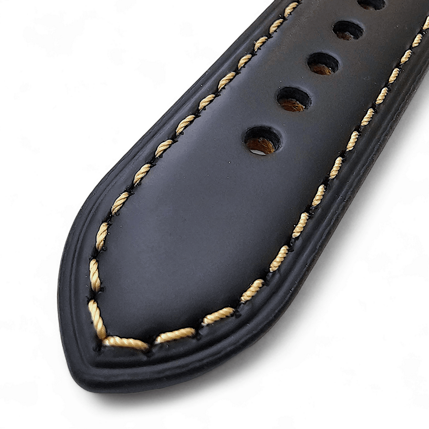 Top Grain Padded Leather Watch Strap For Apple IWatch Black - Wrist Envy