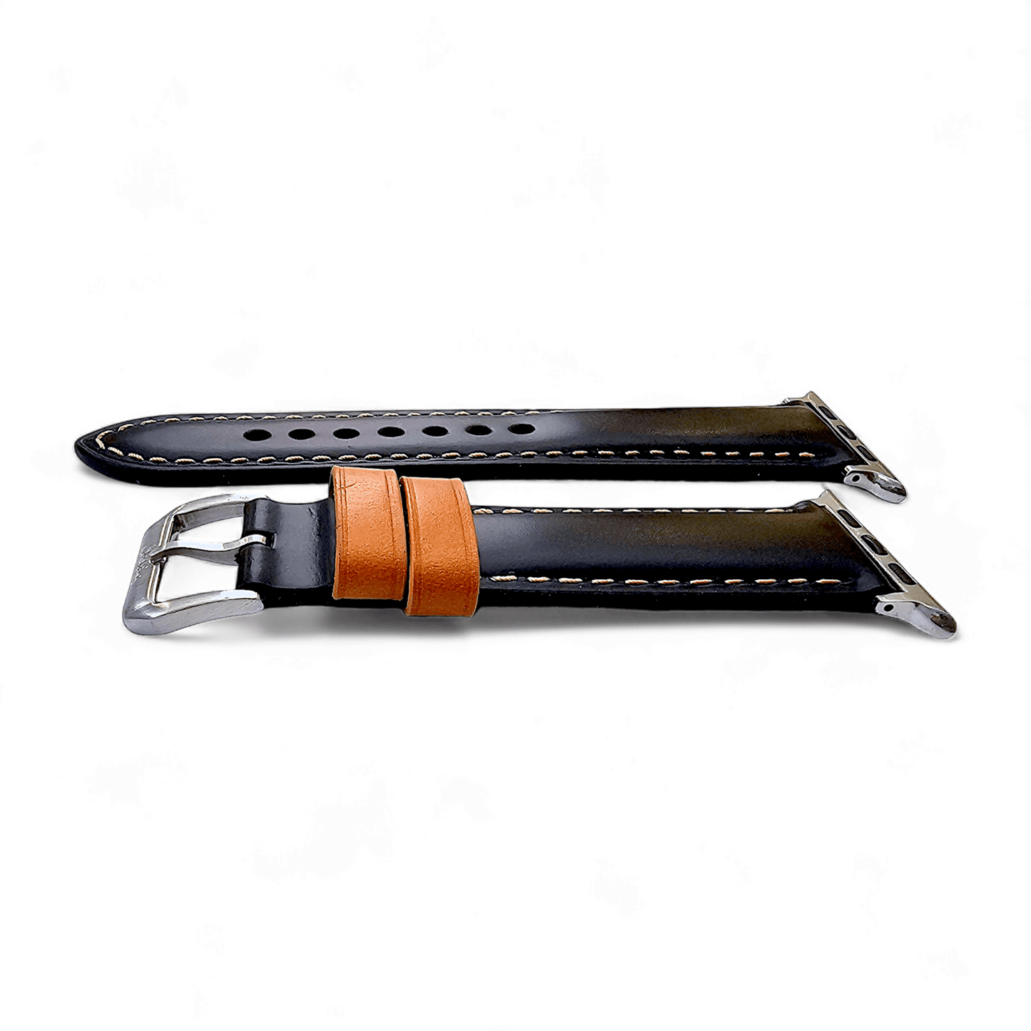 Top Grain Padded Leather Watch Strap For Apple IWatch Black - Wrist Envy