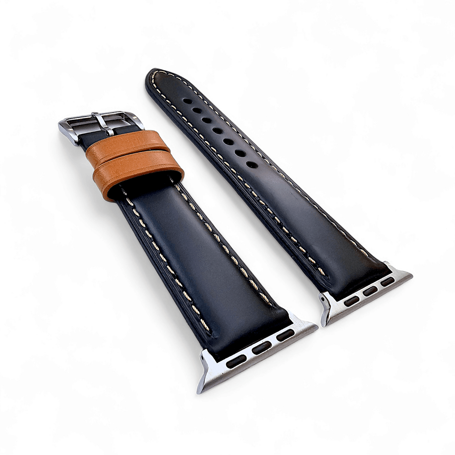Top Grain Padded Leather Watch Strap For Apple IWatch Black - Wrist Envy