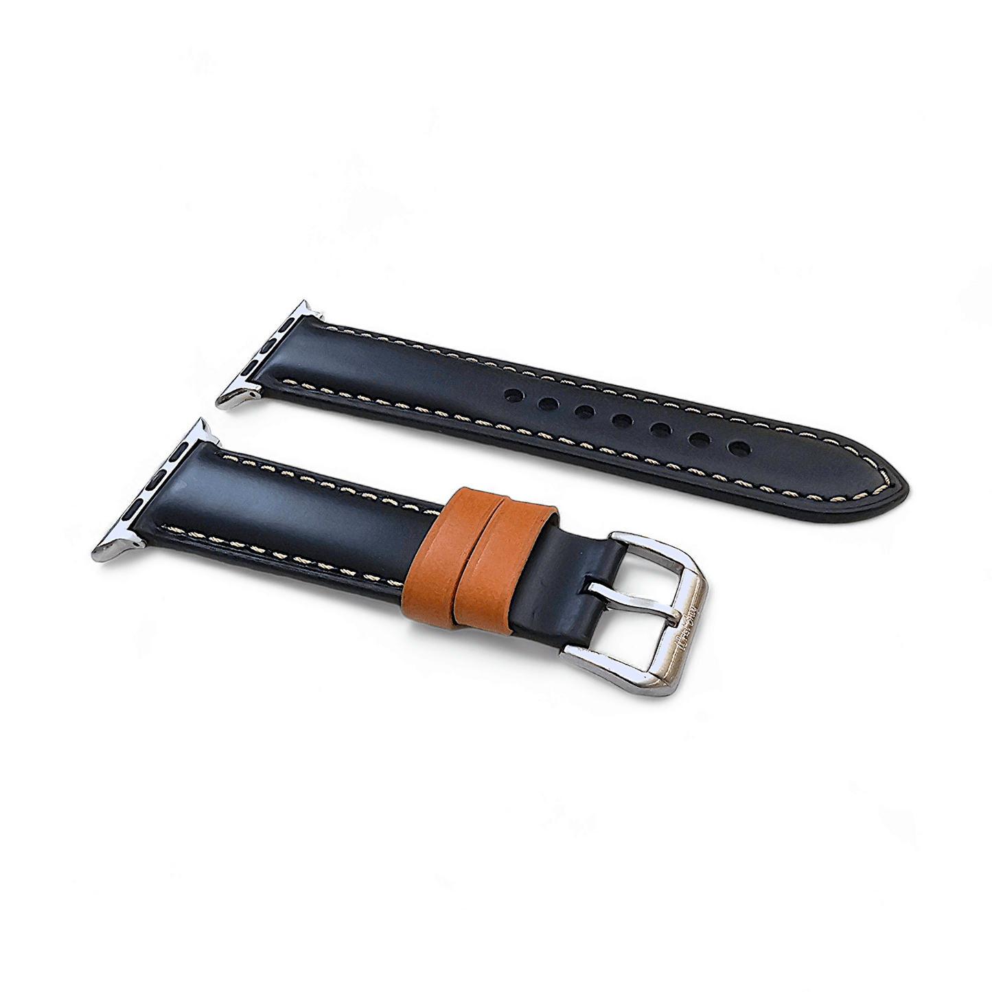 Top Grain Padded Leather Watch Strap For Apple IWatch Black - Wrist Envy