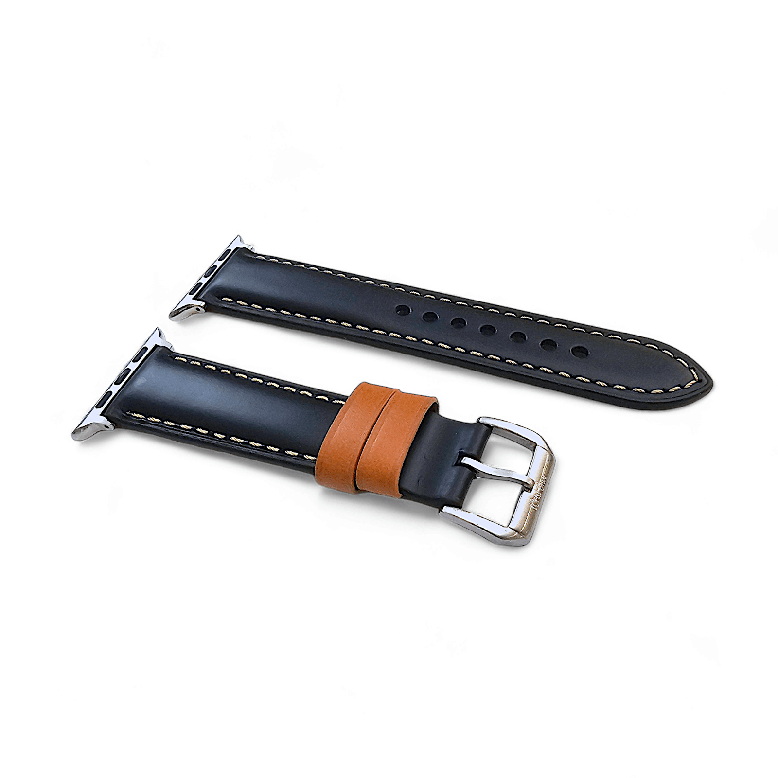 Top Grain Padded Leather Watch Strap For Apple IWatch Black - Wrist Envy