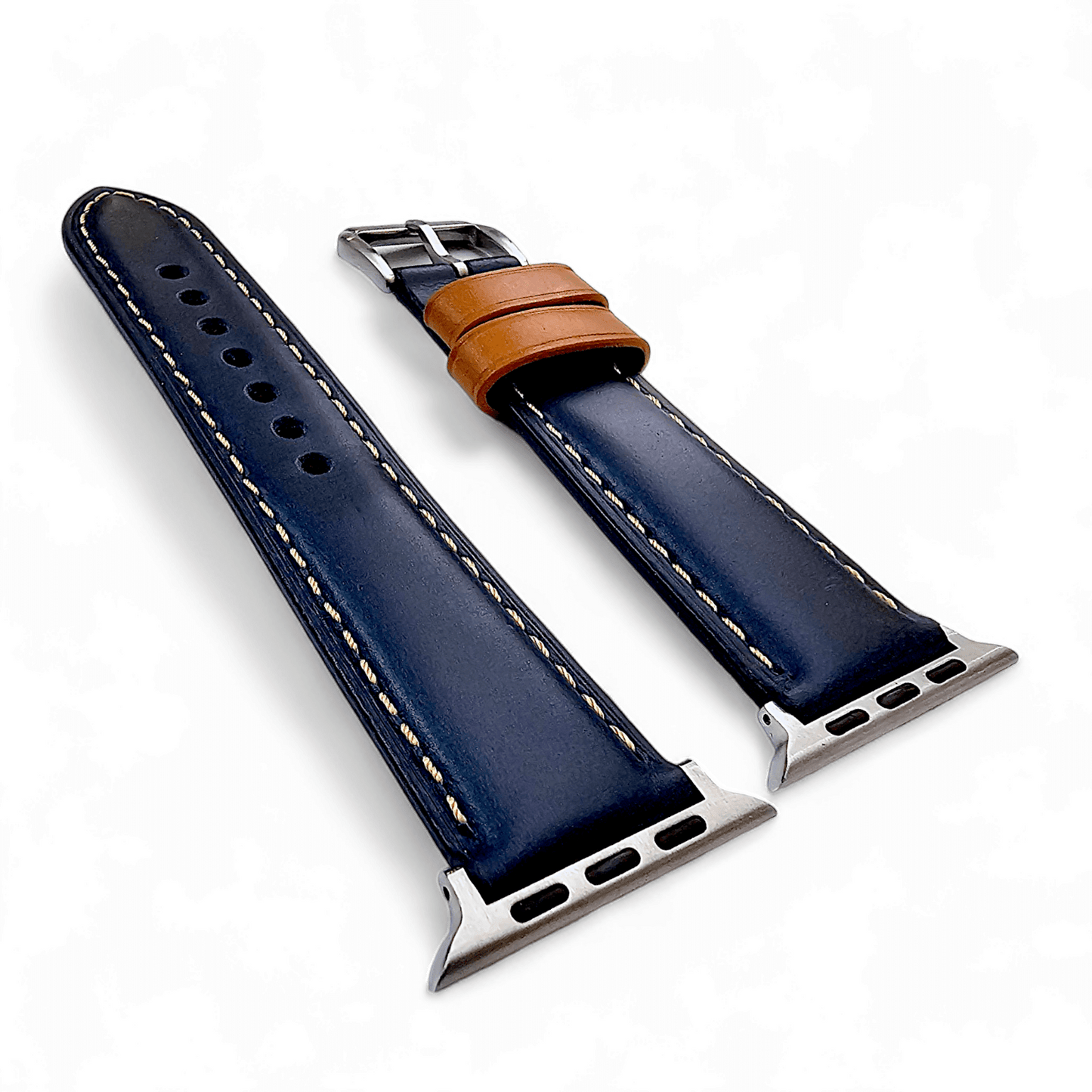 Top Grain Padded Leather Watch Strap For Apple IWatch Blue - Wrist Envy