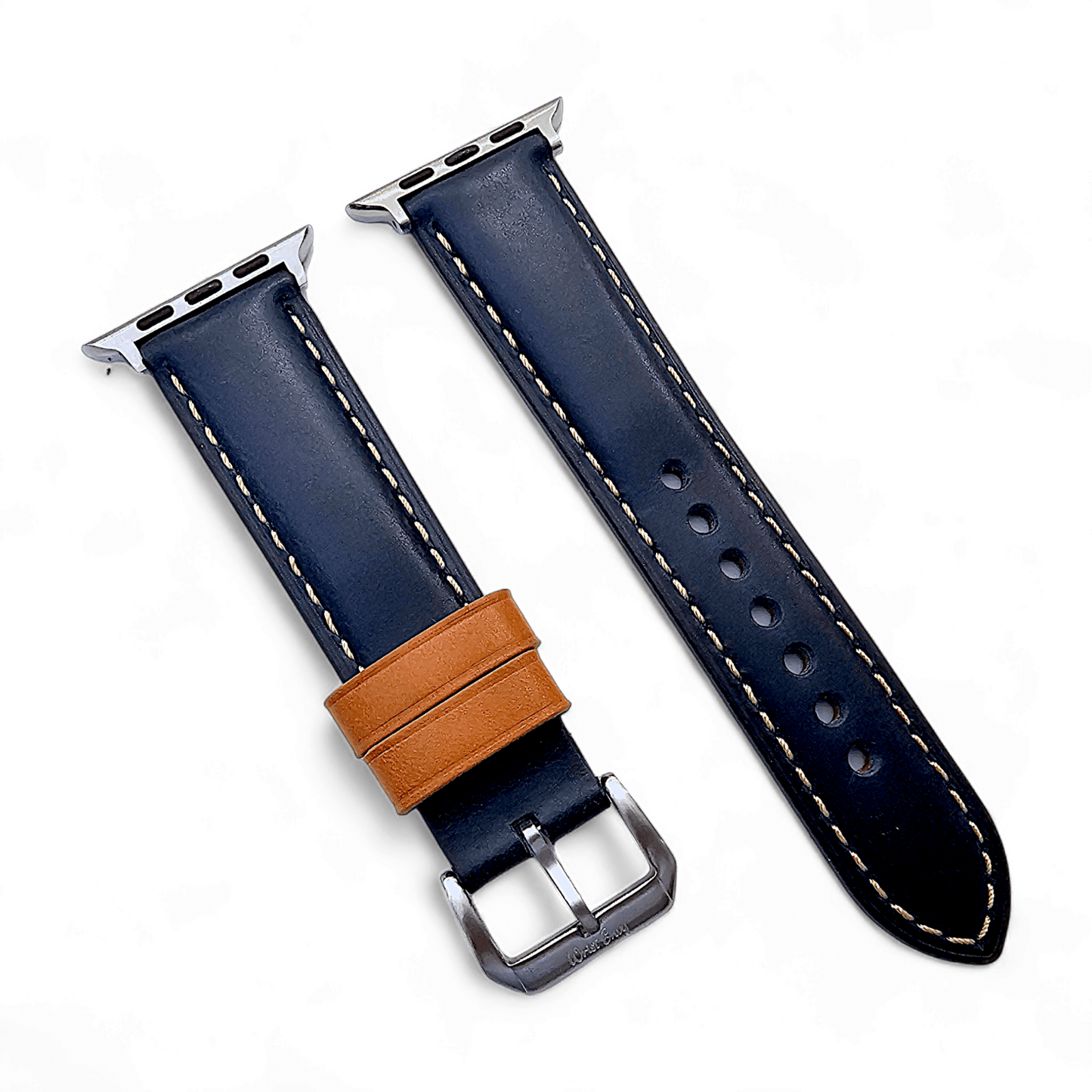 Top Grain Padded Leather Watch Strap For Apple IWatch Blue - Wrist Envy
