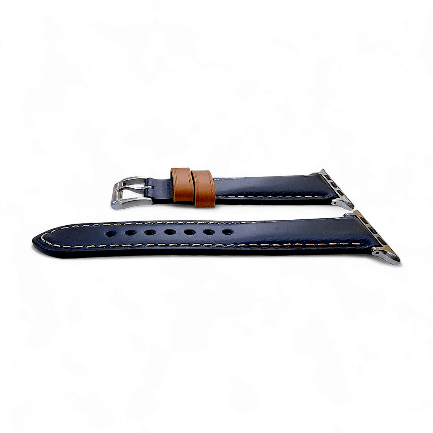 Top Grain Padded Leather Watch Strap For Apple IWatch Blue - Wrist Envy