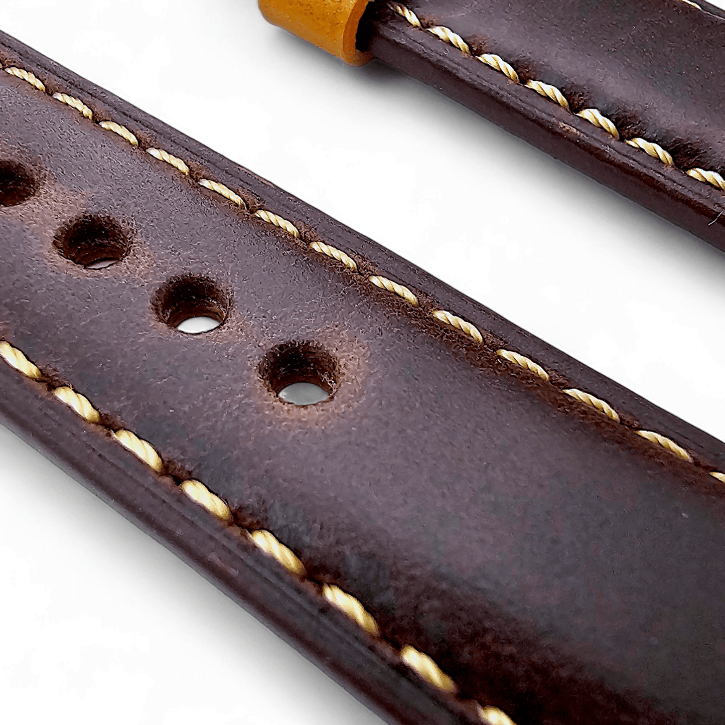 Top Grain Padded Leather Watch Strap For Apple IWatch Brown - Wrist Envy