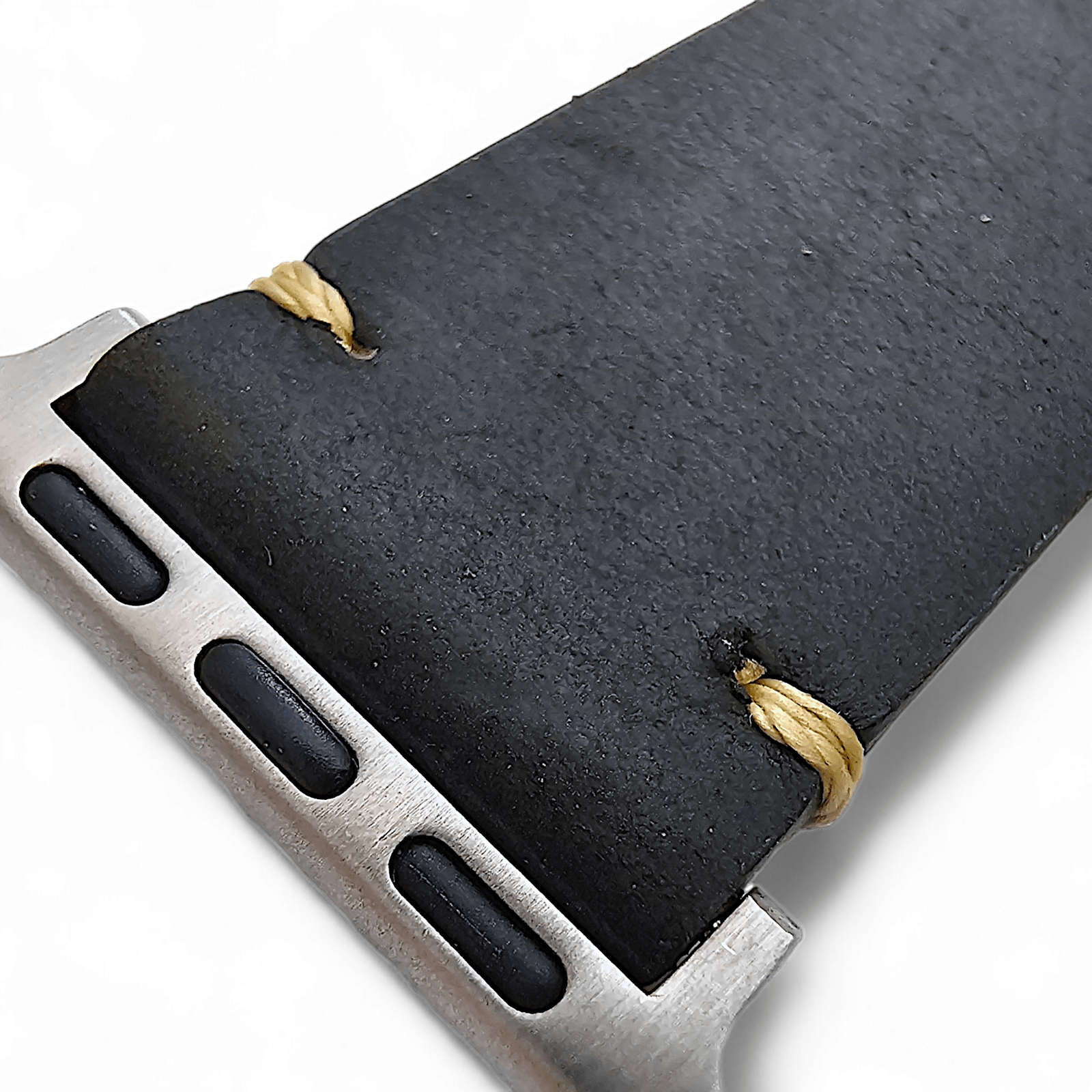 Top Grain Thick Leather Watch Strap For Apple Iwatch Black - Wrist Envy