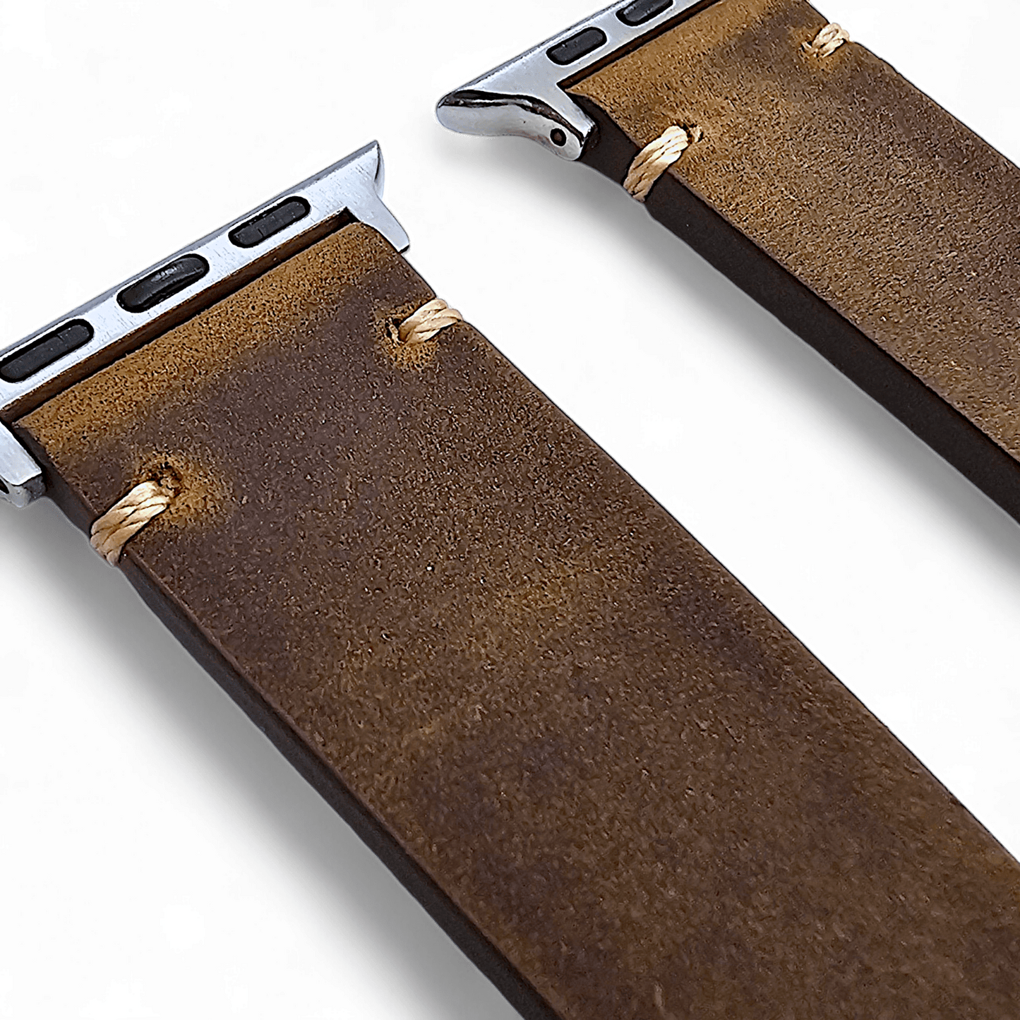 Top Grain Thick Leather Watch Strap For Apple Iwatch Dark Brown - Wrist Envy