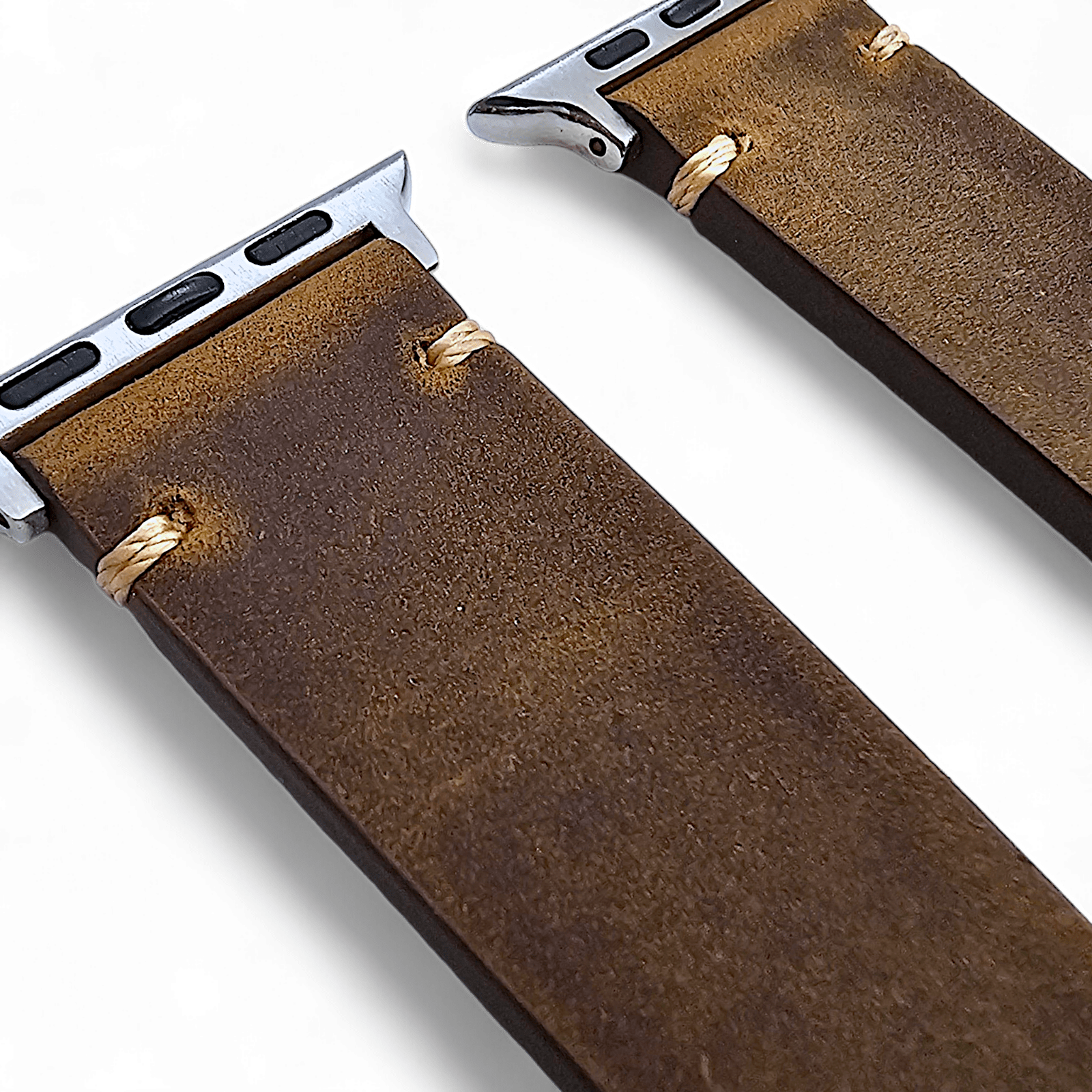 Top Grain Thick Leather Watch Strap For Apple Iwatch Dark Brown - Wrist Envy