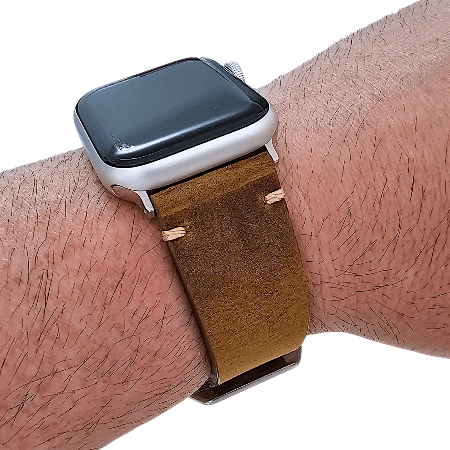 Top Grain Thick Leather Watch Strap For Apple Iwatch Dark Brown - Wrist Envy