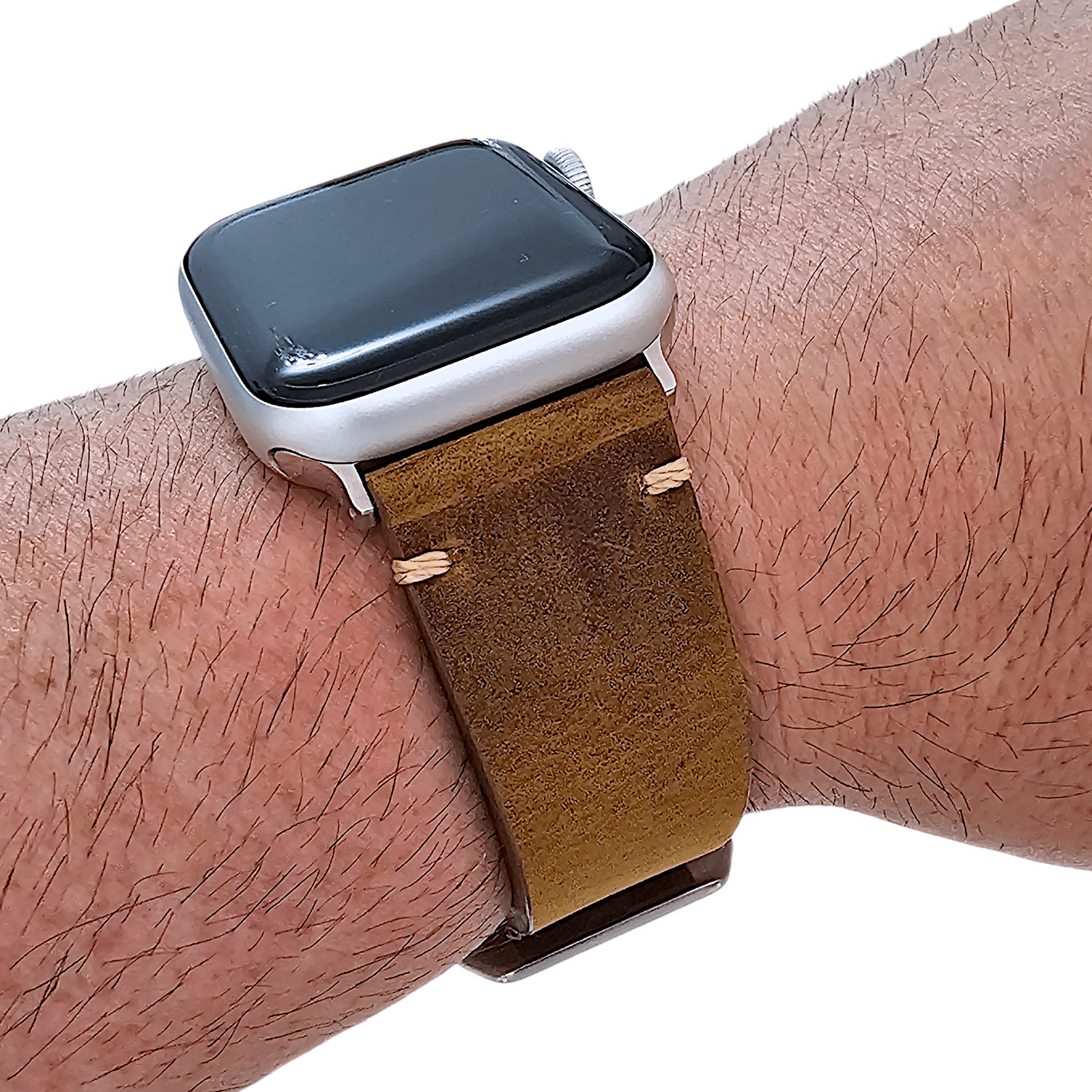 Top Grain Thick Leather Watch Strap For Apple Iwatch Dark Brown - Wrist Envy