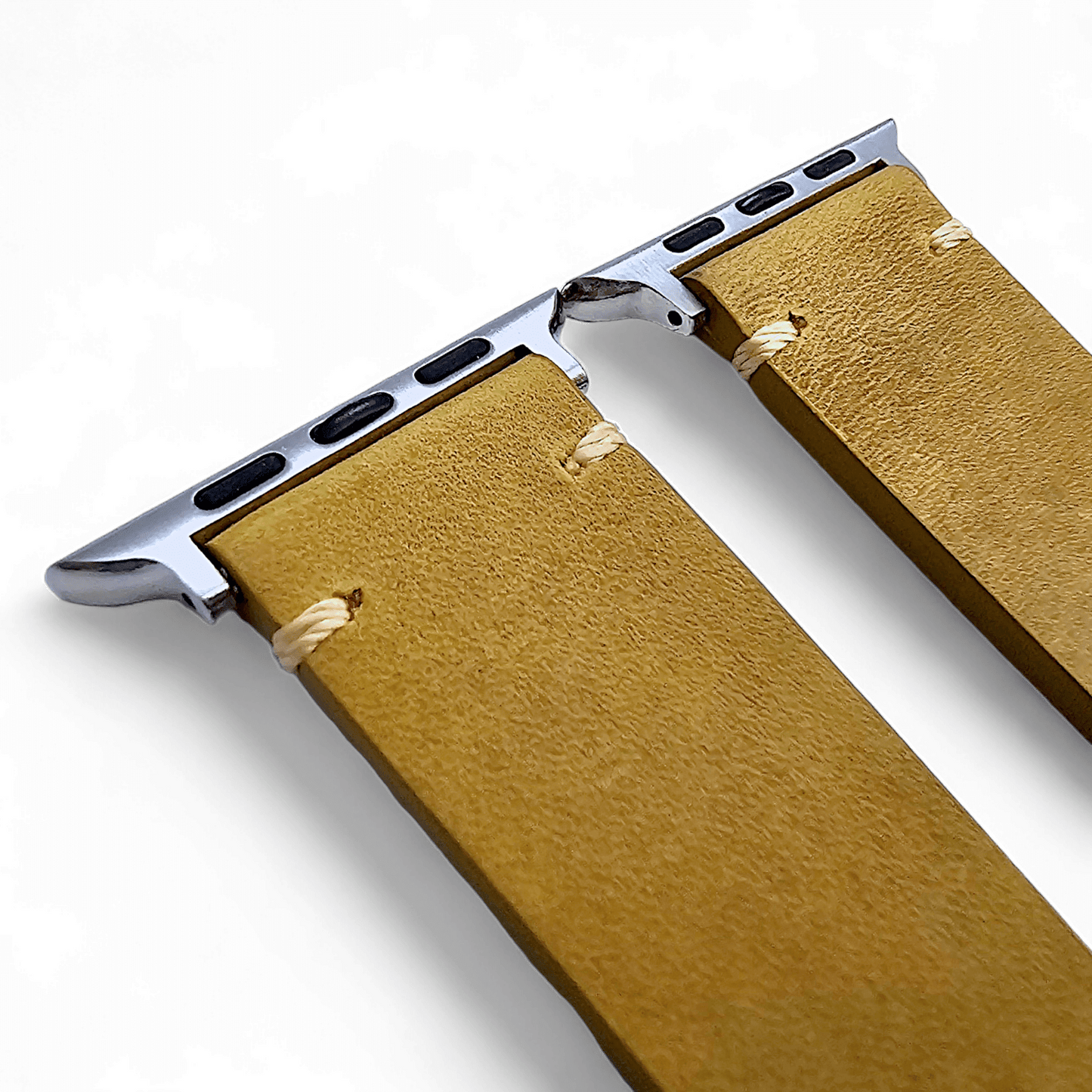 Top Grain Thick Leather Watch Strap For Apple Iwatch Khaki Beige - Wrist Envy