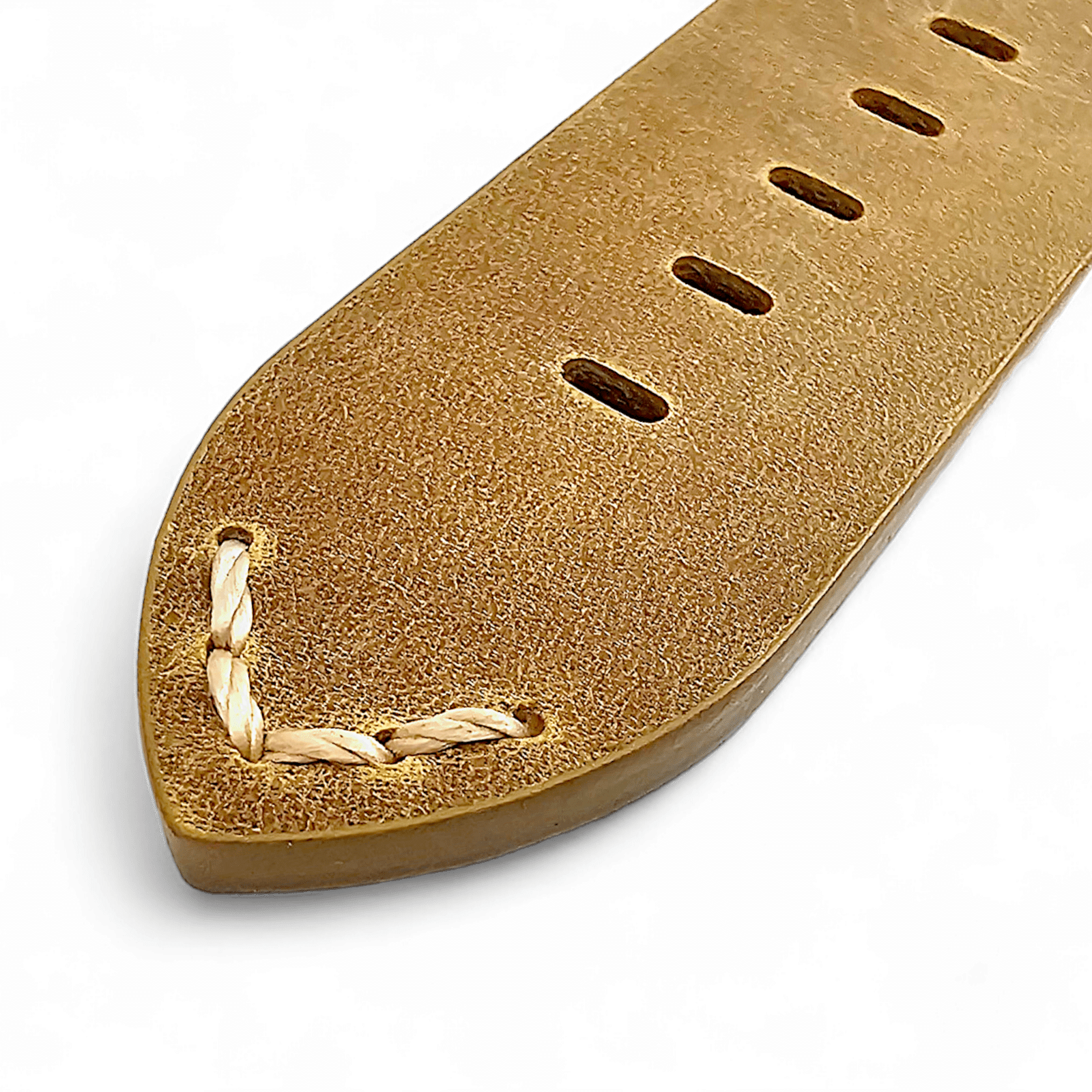 Top Grain Thick Leather Watch Strap For Apple Iwatch Khaki Beige - Wrist Envy