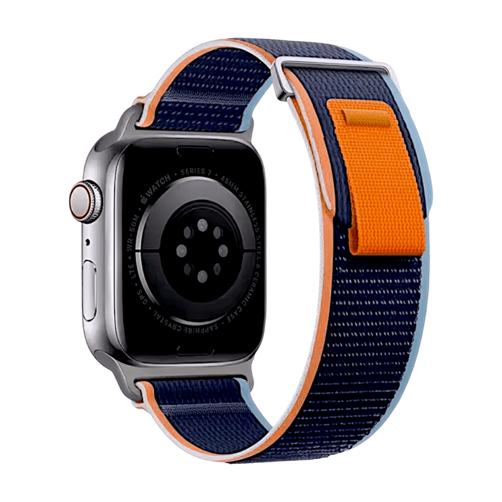 Trail Loop Nylon Stretch Strap For Apple Watch Blue Orange - Wrist Envy