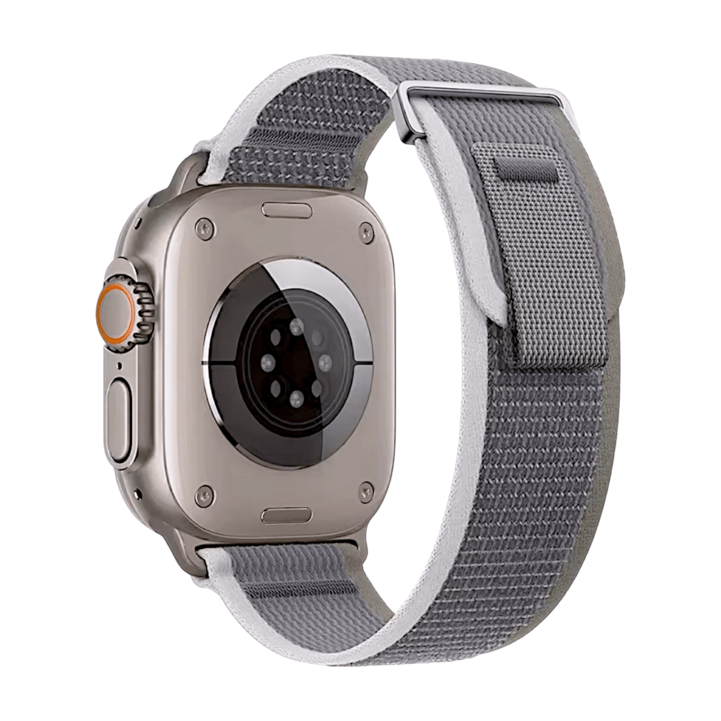 Trail Loop Nylon Stretch Strap For Apple Watch Grey White - Wrist Envy