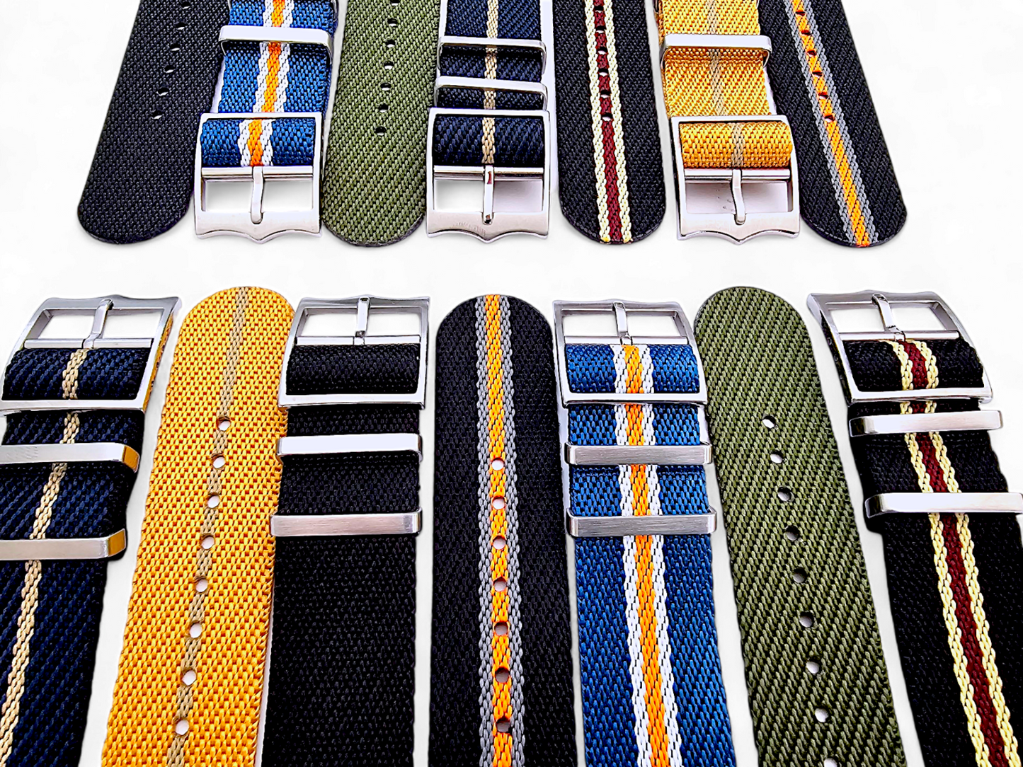 Tudor Style Buckle Nylon Military Watch Strap 20mm 22mm - Wrist Envy