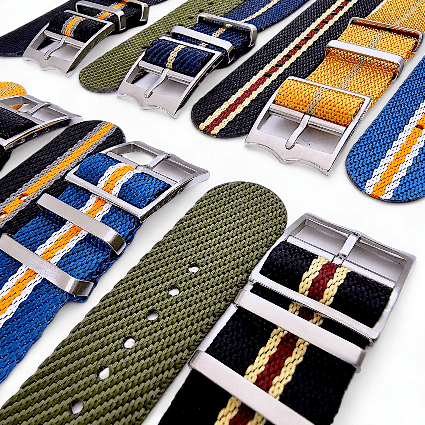 Tudor Style Buckle Nylon Military Watch Strap 20mm 22mm - Wrist Envy