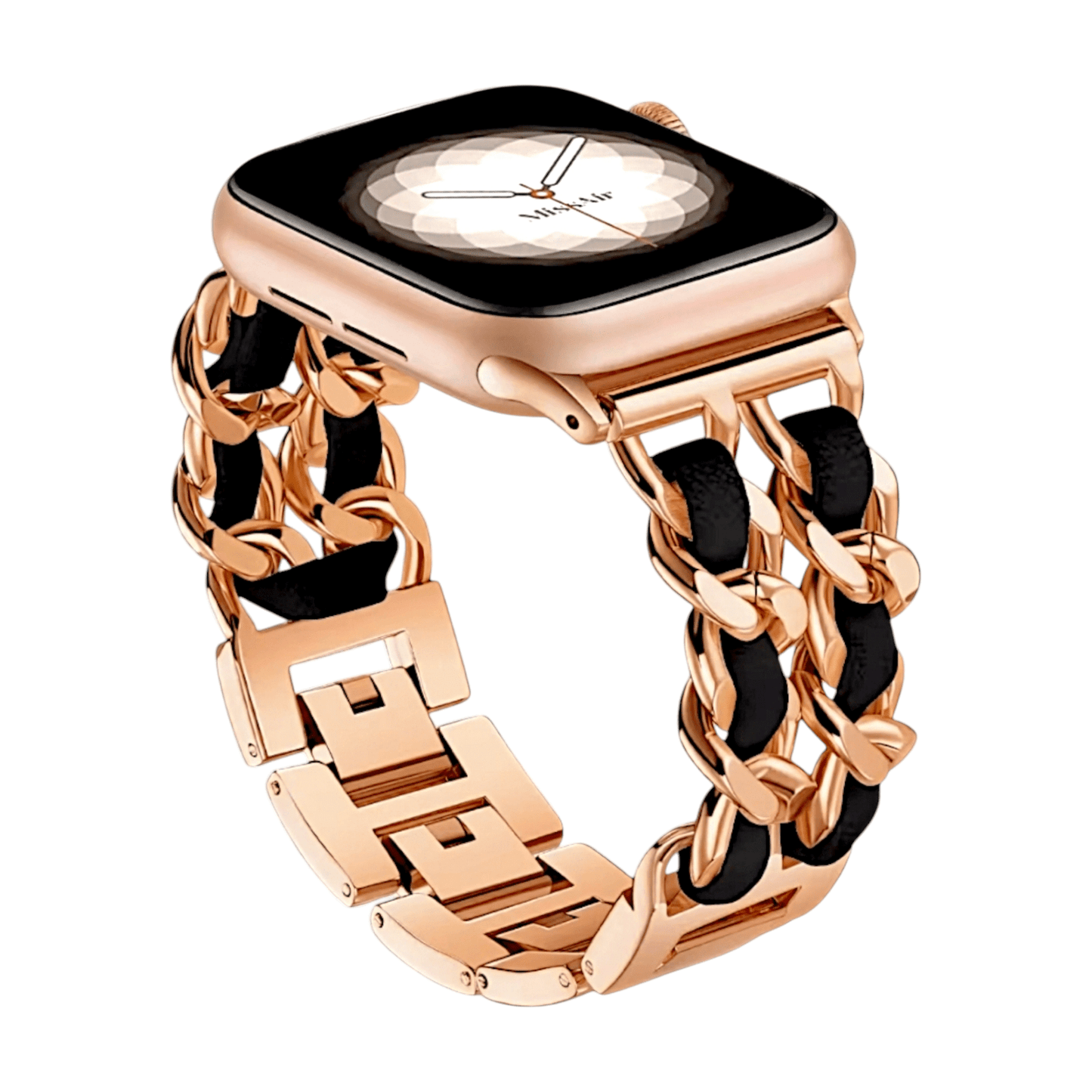 Twisted Lace Metal Bracelet for Apple Watch Rose Gold Black - Wrist Envy