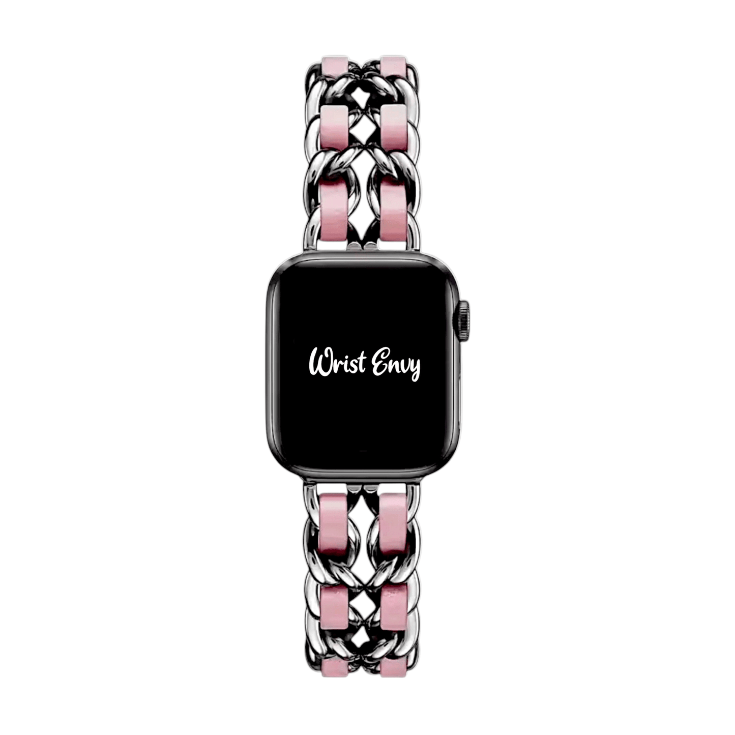 Twisted Lace Metal Bracelet for Apple Watch Silver Pink - Wrist Envy