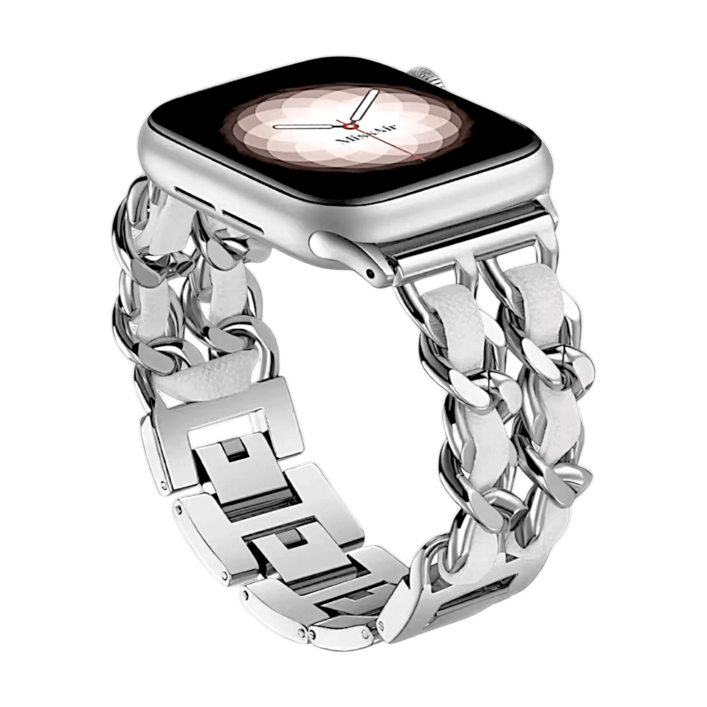 Twisted Lace Metal Bracelet for Apple Watch Silver White - Wrist Envy