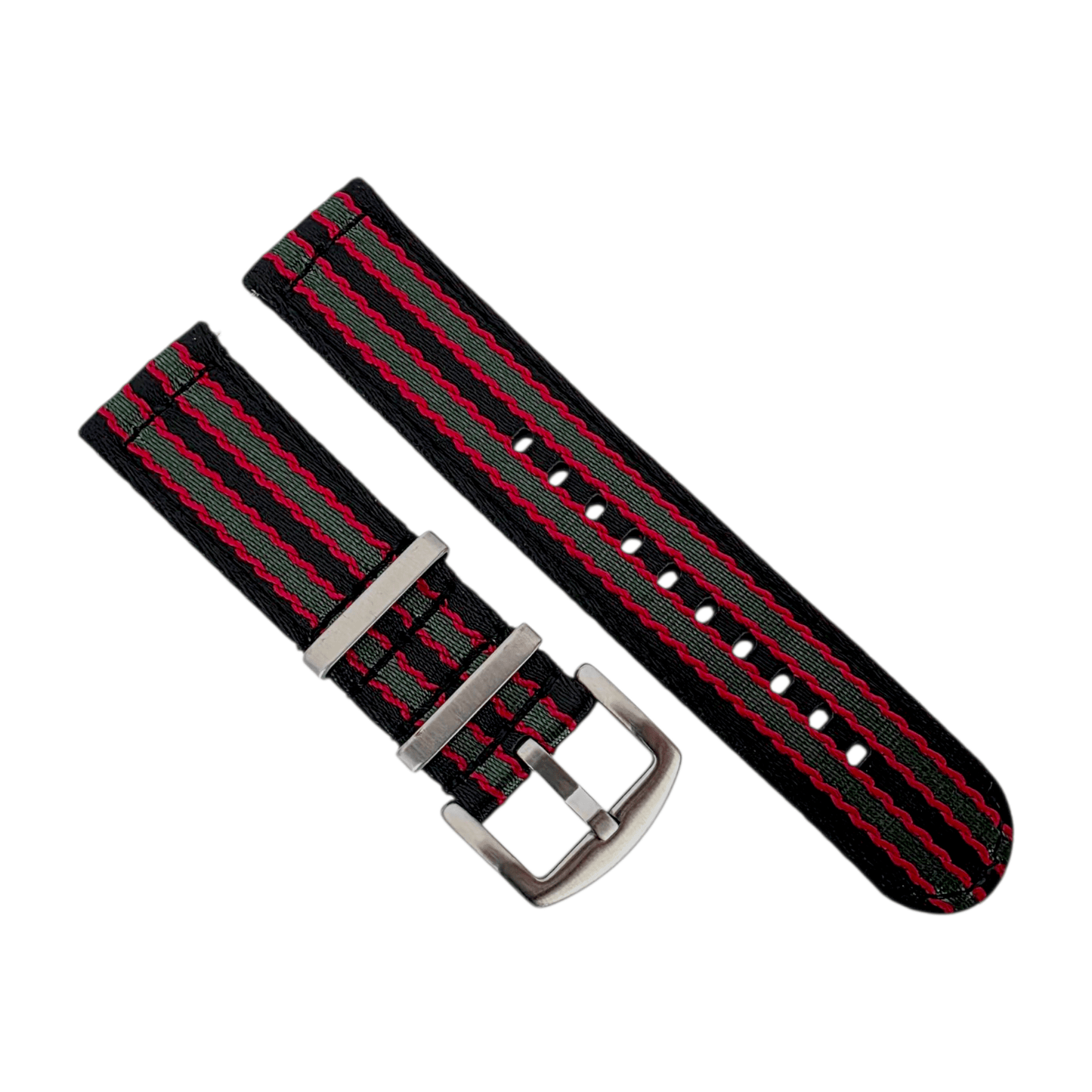 Two Piece Nylon Military Canvas Watch Strap Band Army Military Bond 20mm 22mm Mens - Wrist Envy