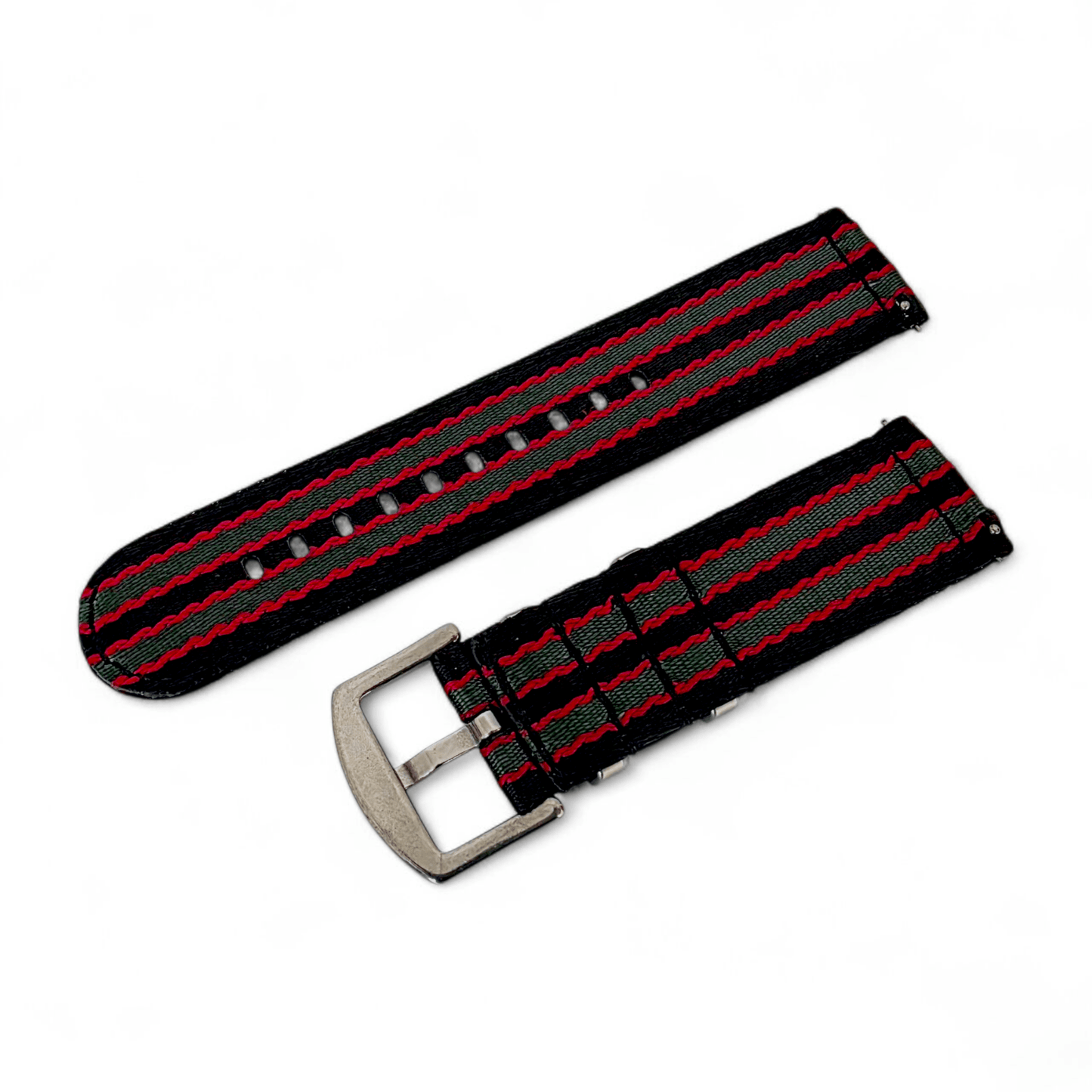 Two Piece Nylon Military Canvas Watch Strap Band Army Military Bond 20mm 22mm Mens - Wrist Envy