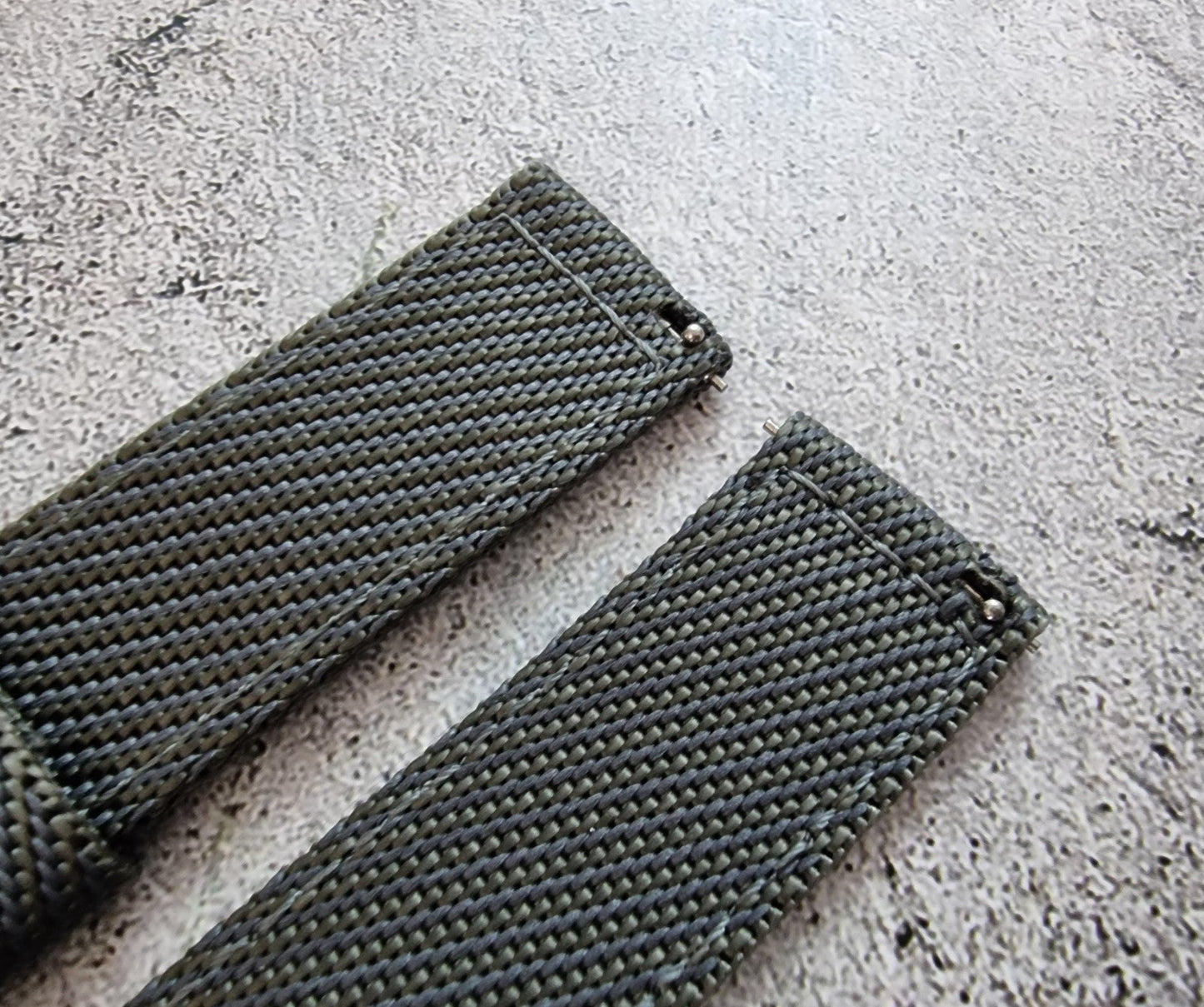 Two Piece Watch Strap Band Canvas Sailcloth 22mm Grey - Wrist Envy