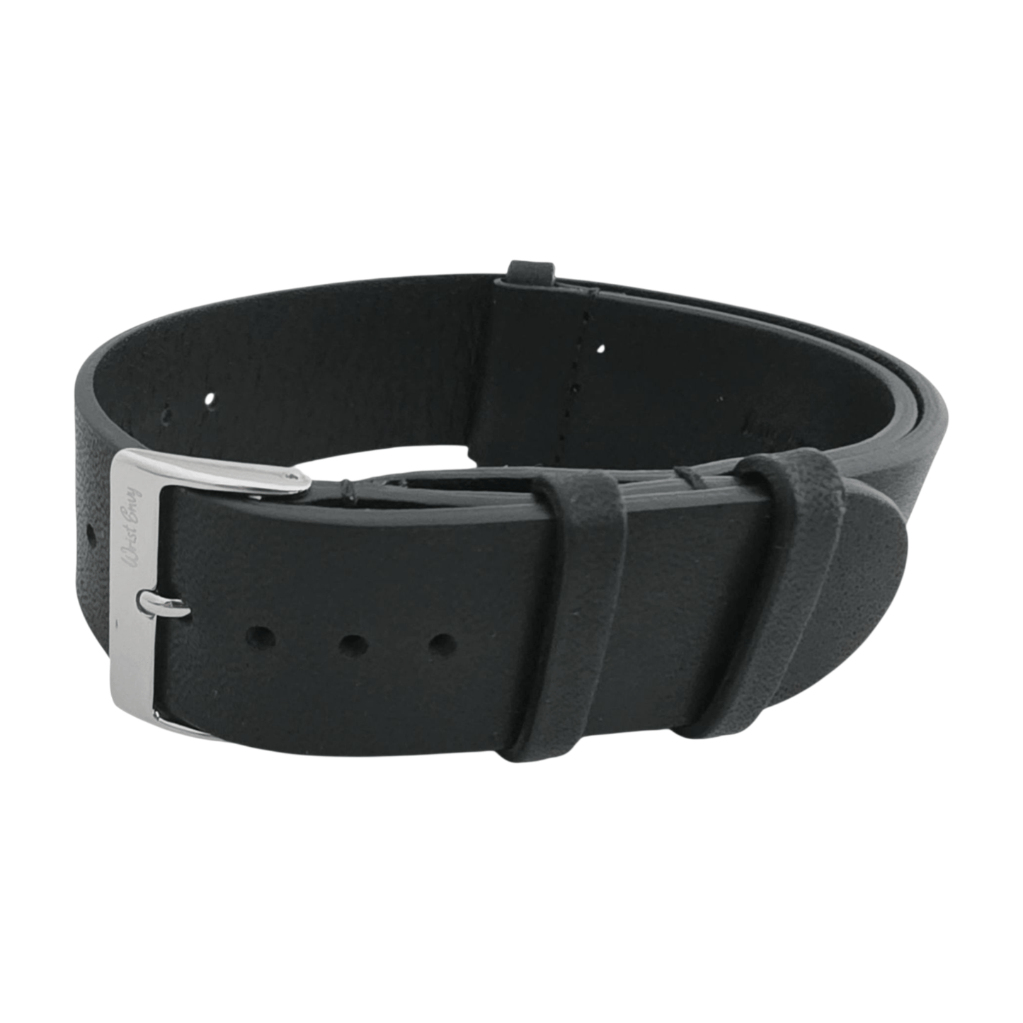 Vanguard Horween Leather Military Watch Strap 20mm 22mm Black - Wrist Envy