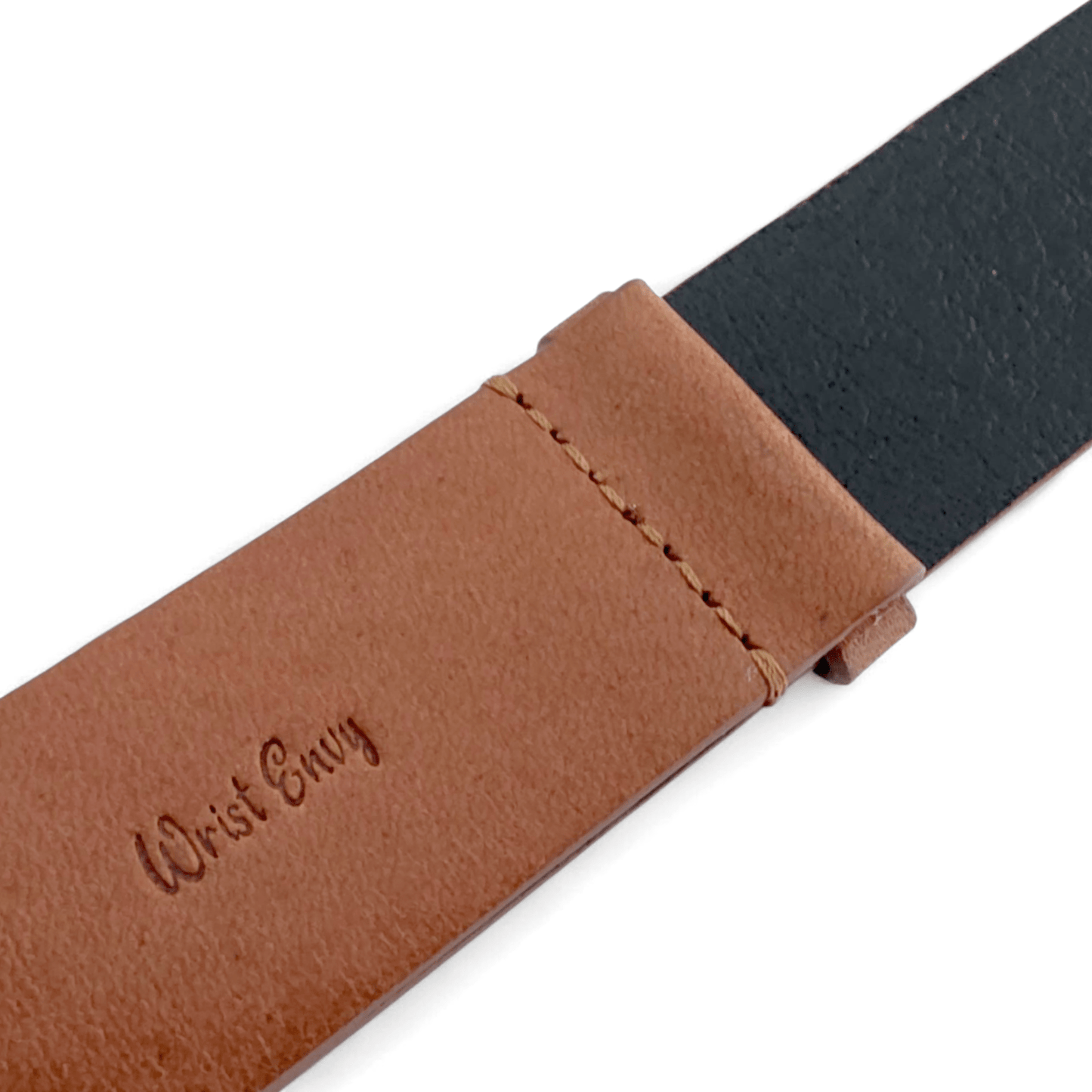 Vanguard Horween Leather Military Watch Strap 20mm 22mm Caramel Brown - Wrist Envy