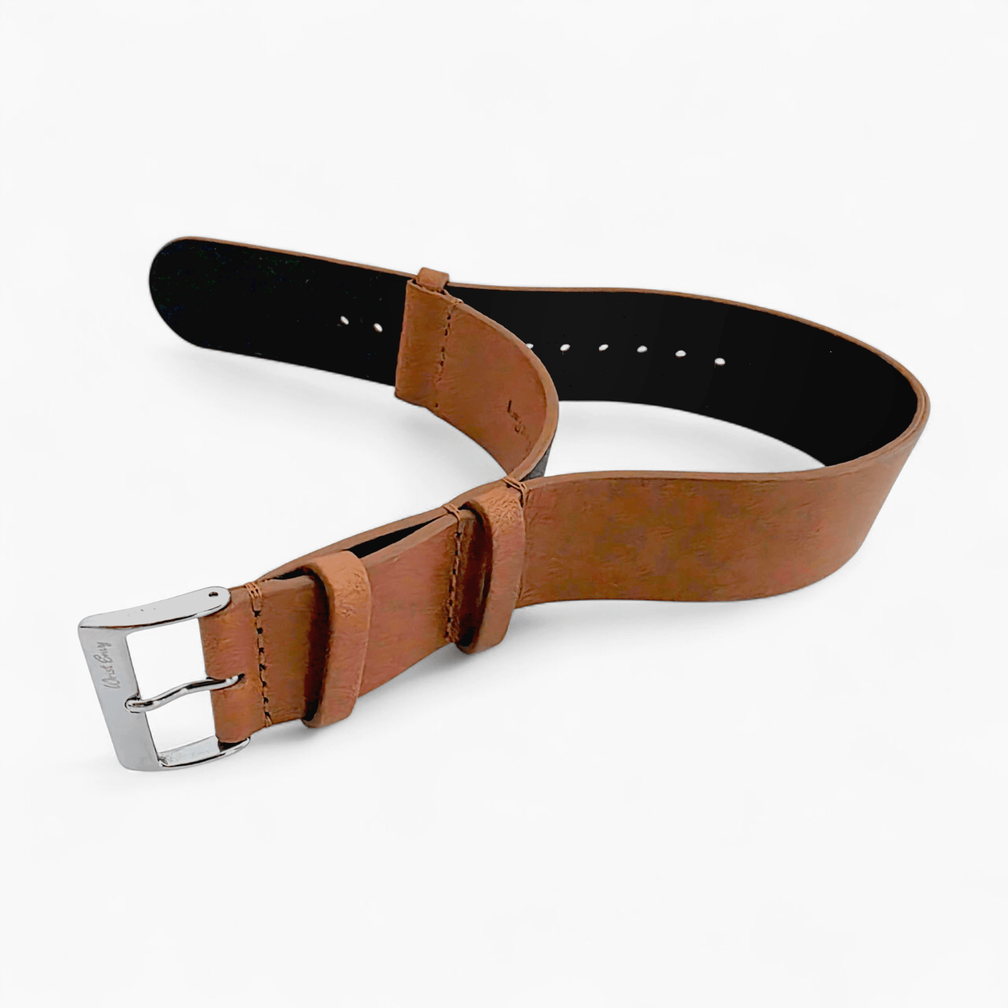 Vanguard Horween Leather Military Watch Strap 20mm 22mm Caramel Brown - Wrist Envy