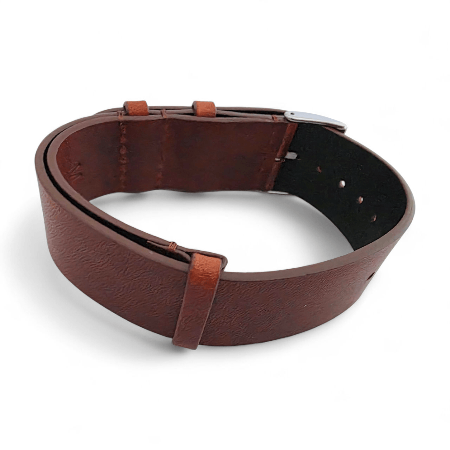 Vanguard Horween Leather Military Watch Strap 20mm 22mm Dark Brown - Wrist Envy