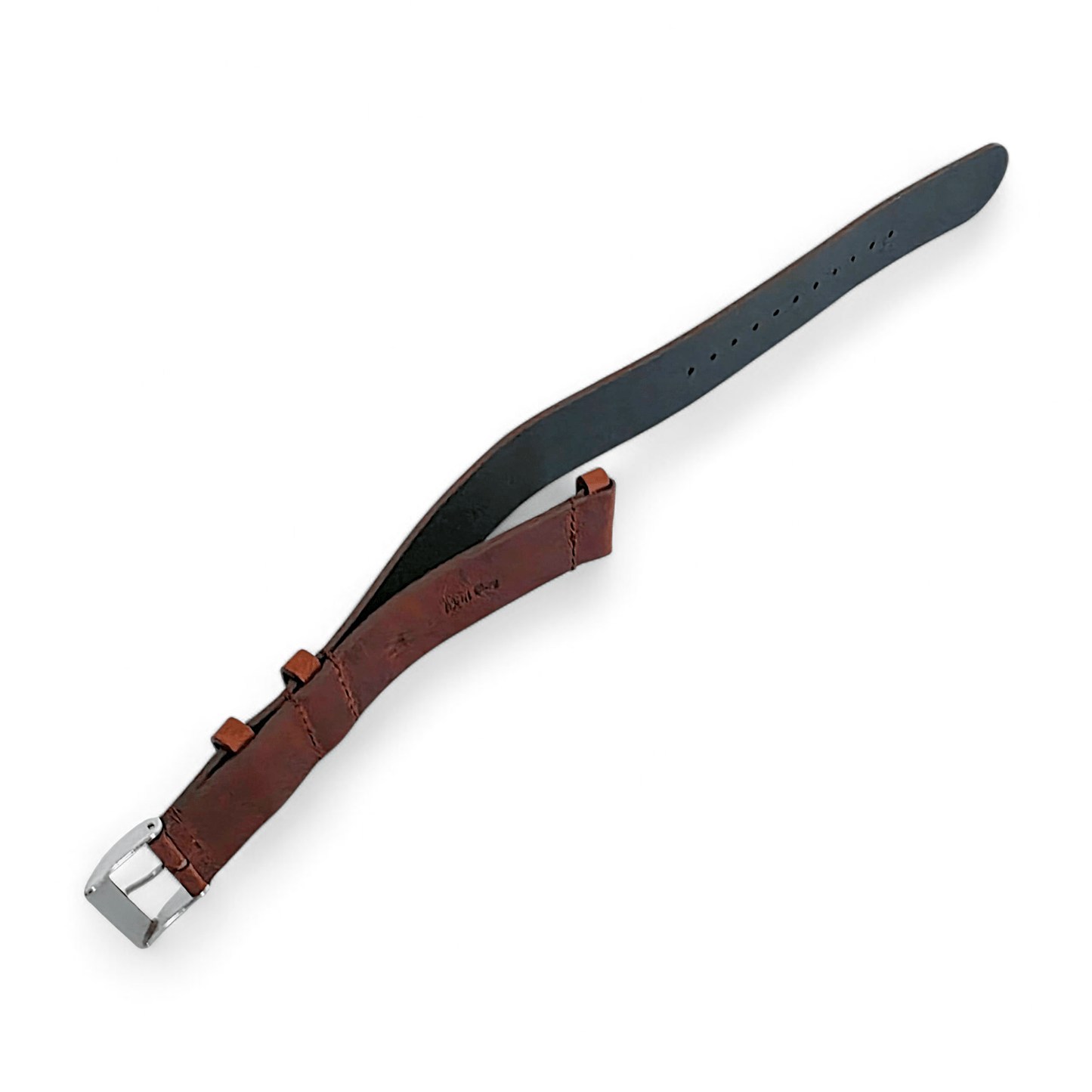 Vanguard Horween Leather Military Watch Strap 20mm 22mm Dark Brown - Wrist Envy