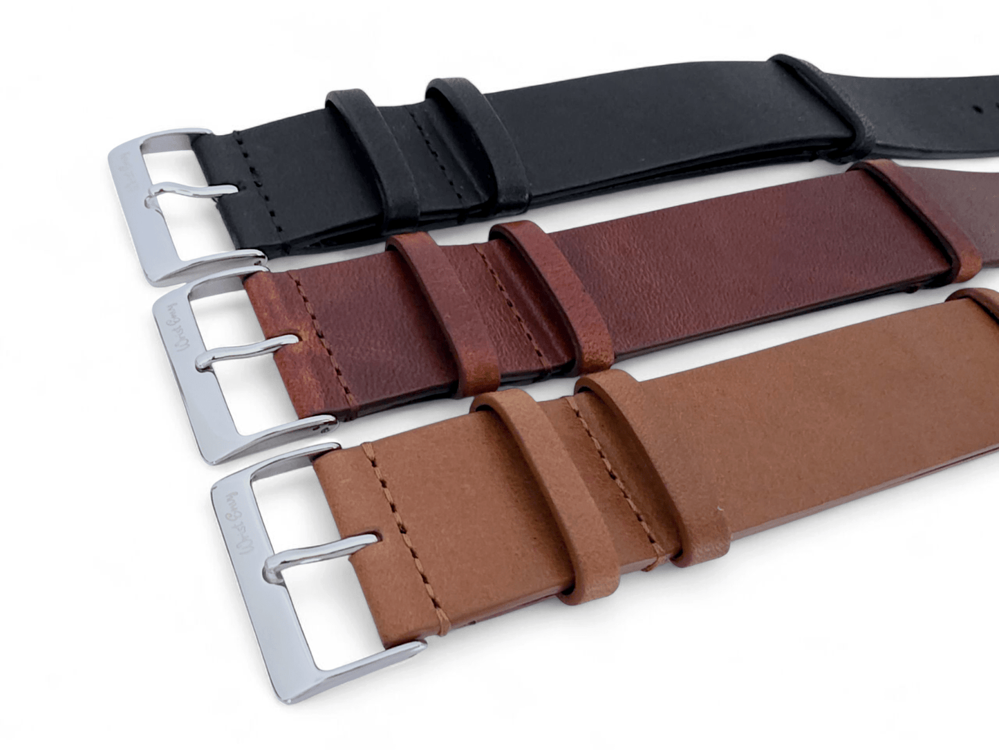 Vanguard Horween Leather Military Watch Strap 20mm 22mm Dark Brown - Wrist Envy
